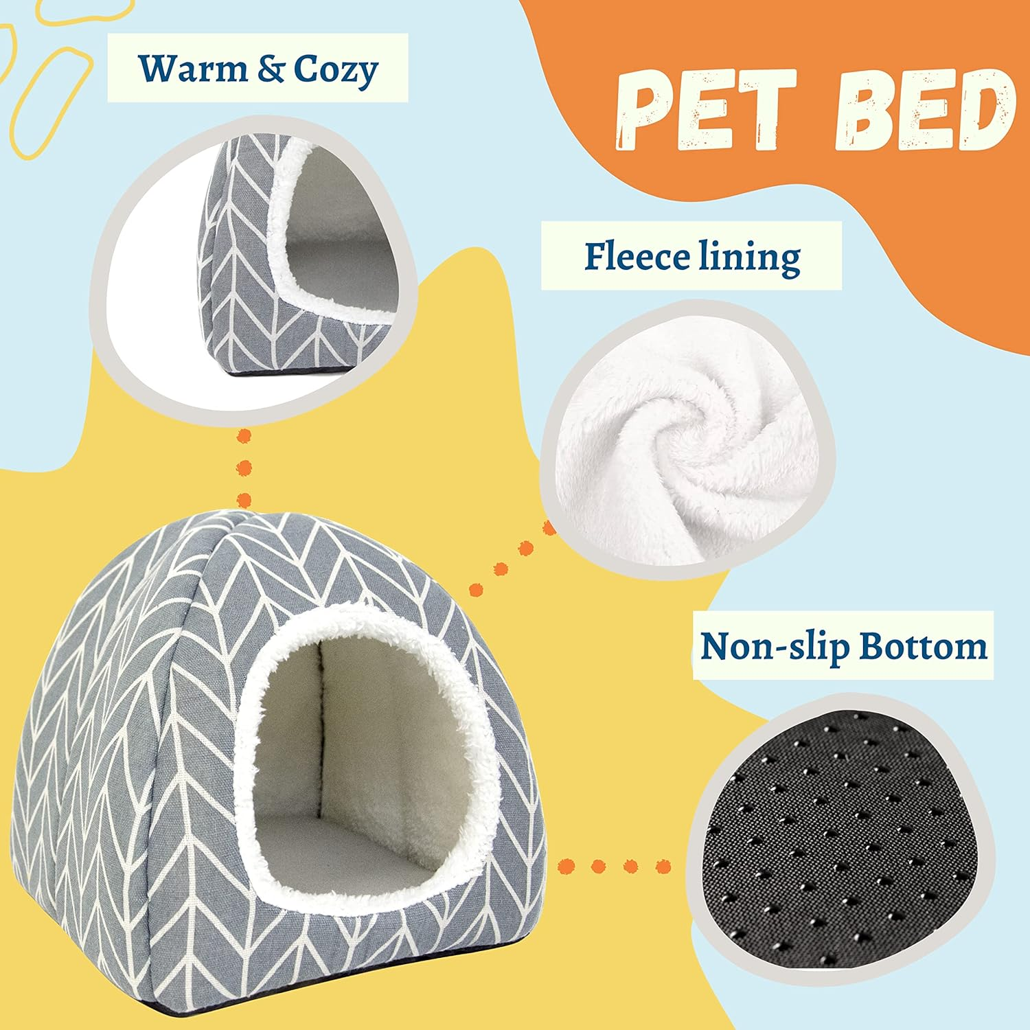 2 Pack Guinea Pig Hideout Bed Dwarf Rabbit House Cave Accessories Cozy Hide-Out for Little Bunny Hedgehog Ferret Chinchilla&Other Small Animals image number 5
