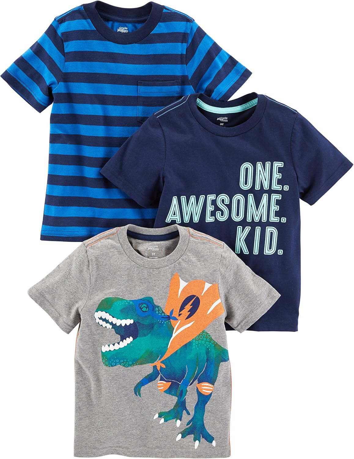 Simple Joys by Carter'S Baby Boys' 3-Pack Short-Sleeve Tee Shirts