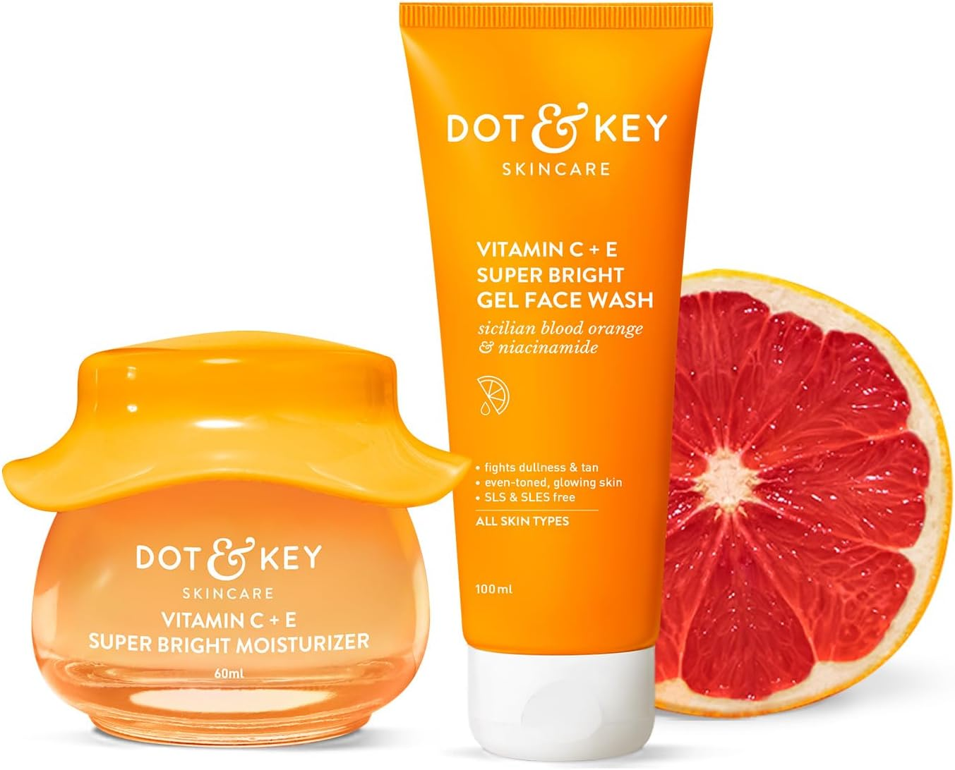 Dot & Key Vitamin C Daily Glow Boosting Skincare Combo (Vitamin C Moisturizer 60Ml & Vitamin C Face Wash) | for Glowing Skin | for All Skin Types | for Women & Men image number 1