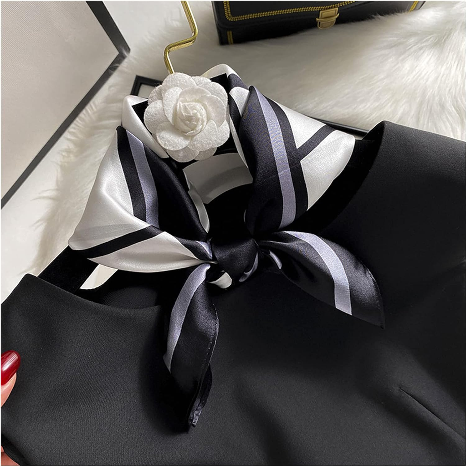 Aufeel Women'S 100% Pure Mulberry Silk Small Square Scarf - Neckerchief Women - Silk Headscarf - 21" X 21" image number 5