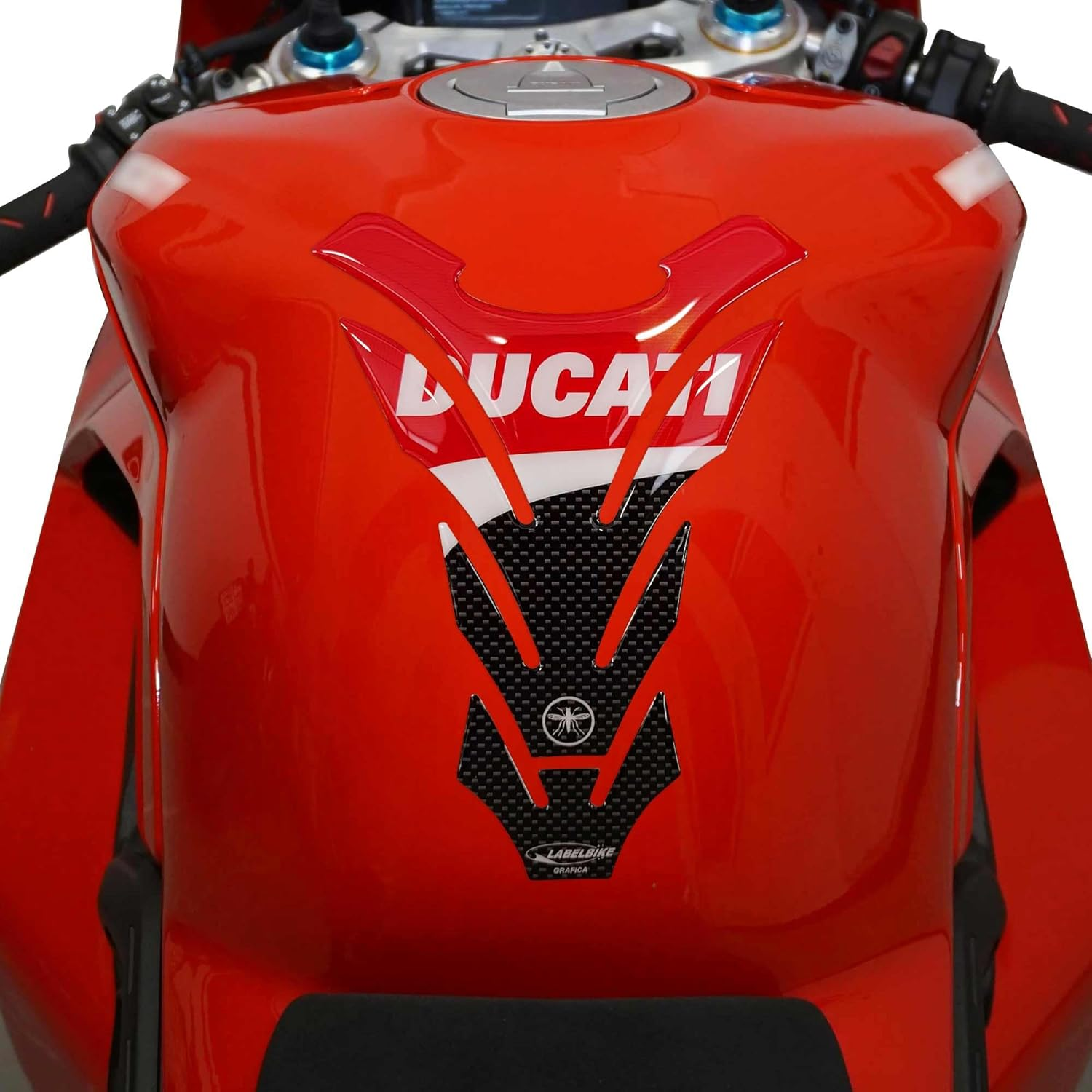 Labelbike - Tank PAD 3D Gel Resin Sticker Motorcycle Tank Decoration and Protection Compatible with Ducati Corse