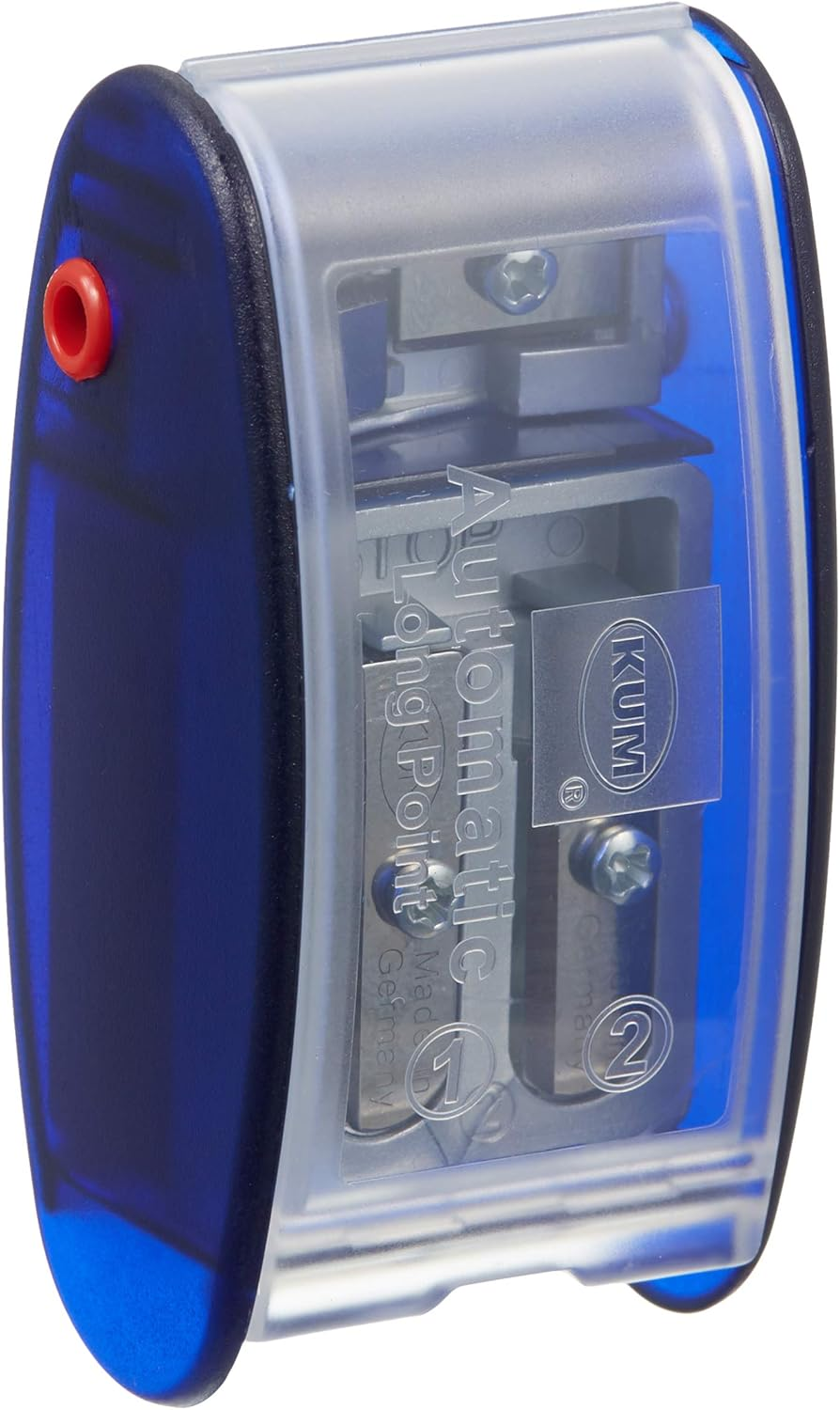 AS2M (1053121), Long Point Sharpener, Sharpens in 2 Steps; 2 Spare Blades Includes. with Lead Pointers for 2 Mm and 3.2 Mm. Blue Only image number 4