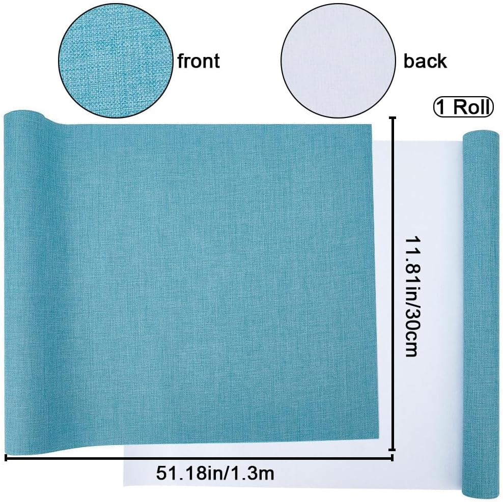 CRASPIRE 51 X 11.8Inch Linen Book Cloth for Book Binding Fabric Surface Paper Backed Bookcover Books Album Scrapbooking Archival DIY Covering Protector Bookcloth Bookbinding Supplies Cadet Blue image number 5