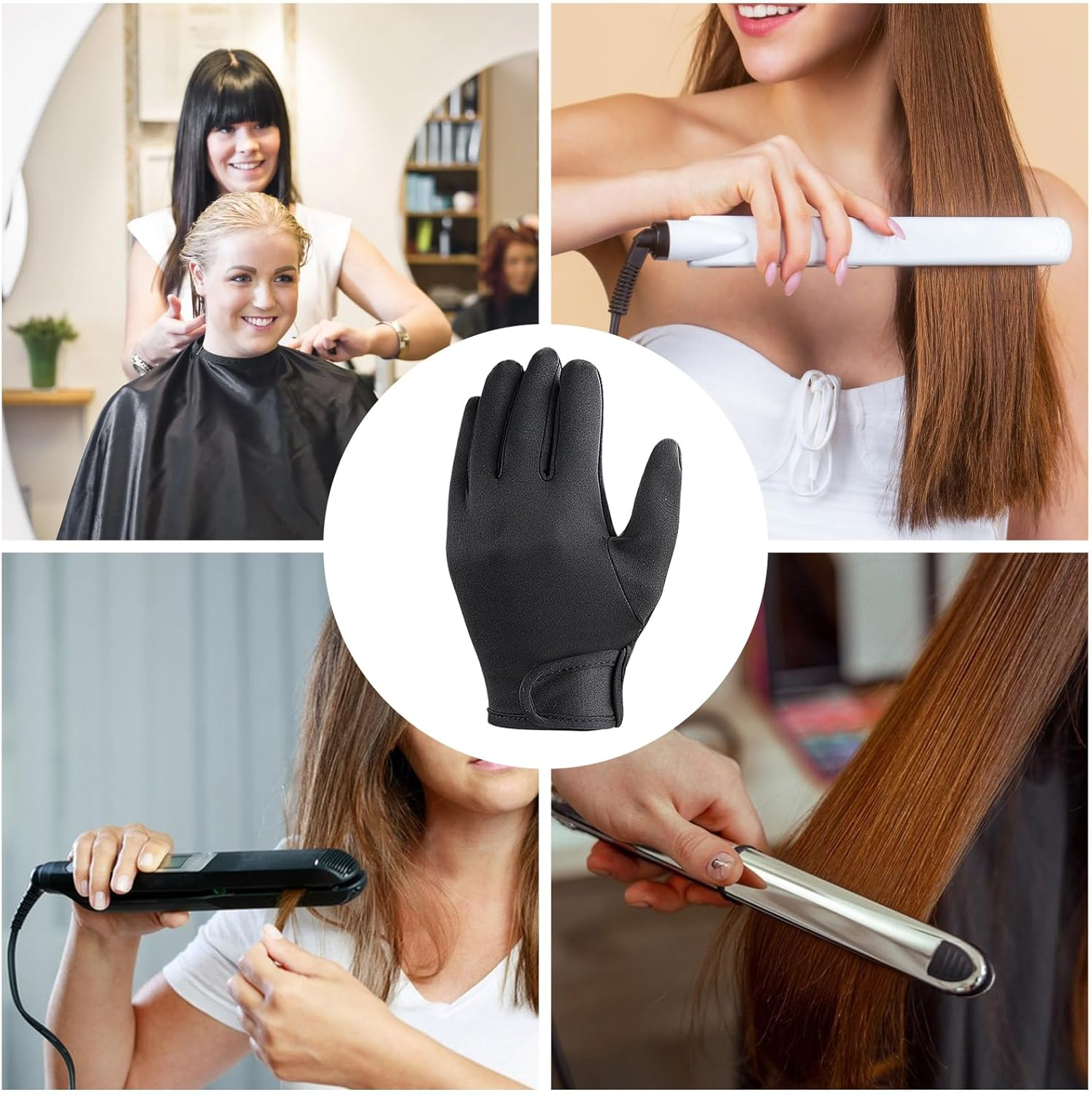 Hair Styling Heat Gloves, Professional Heat Resistant Hand Gloves for Hair Styling, Safe Thick Glove Mitt Household Supplies for Curling Iron