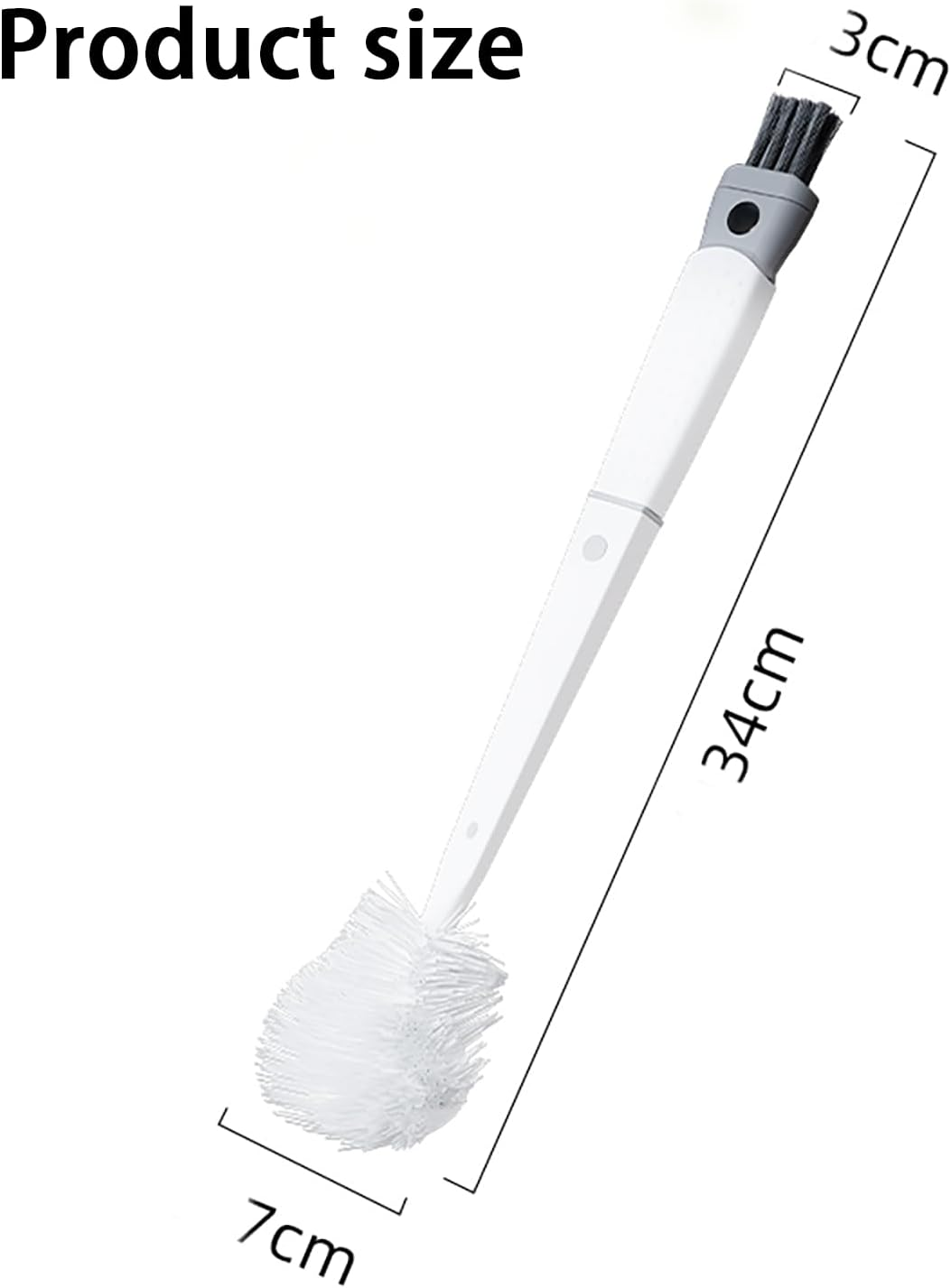 Aofly 5-In-1 Reusable Cleaning Brush & Water Bottle Cleaner & Baby Bottle Brush, Soft Nylon Bristles, Food-Grade Silicone Bottle Brush, Portable Design (White) image number 1