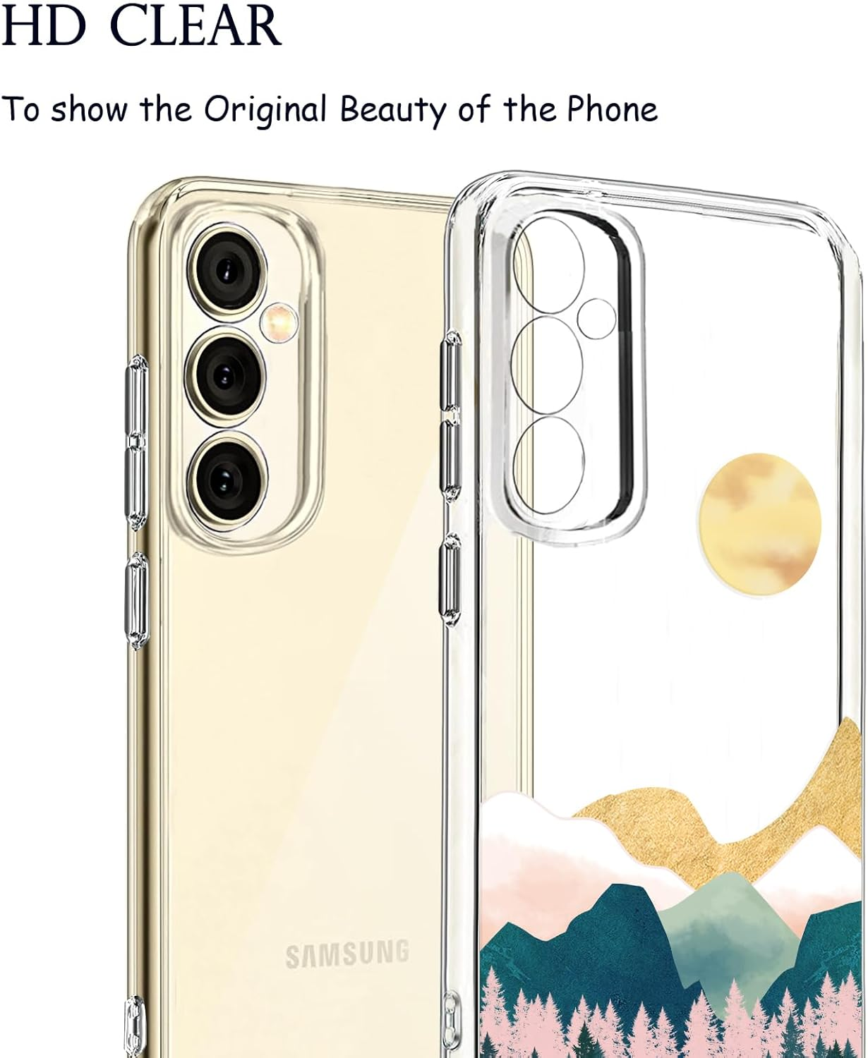 Unov Case Compatible with Galaxy S25 plus Galaxy S24 plus Case Clear with Design Soft TPU Shock Absorption Slim Embossed Pattern Protective 6.7 Inch (Sierra Mountains) image number 6