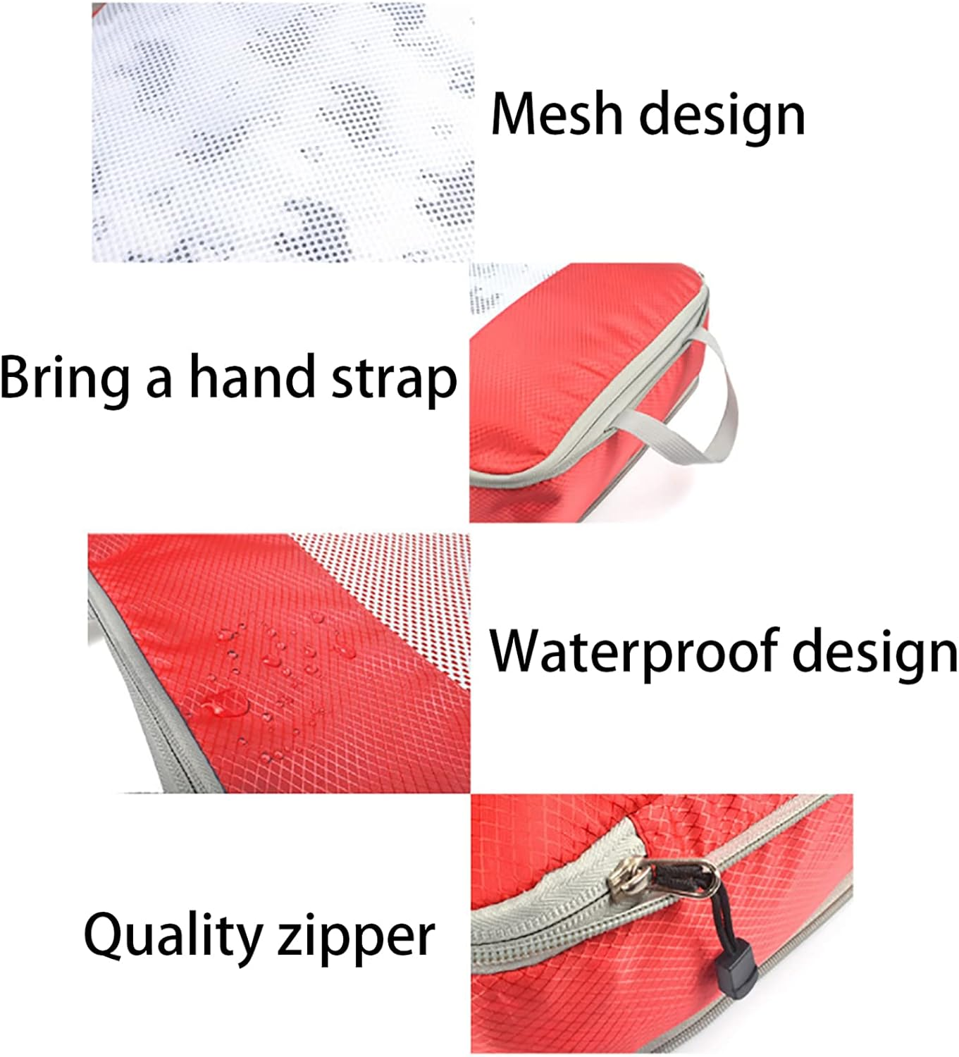 Packing Cubes for Travel, 4Pcs Travel Cubes Set Foldable Suitcase Organizer Lightweight Luggage Storage Bag Travel Packing Organizers,Black image number 2