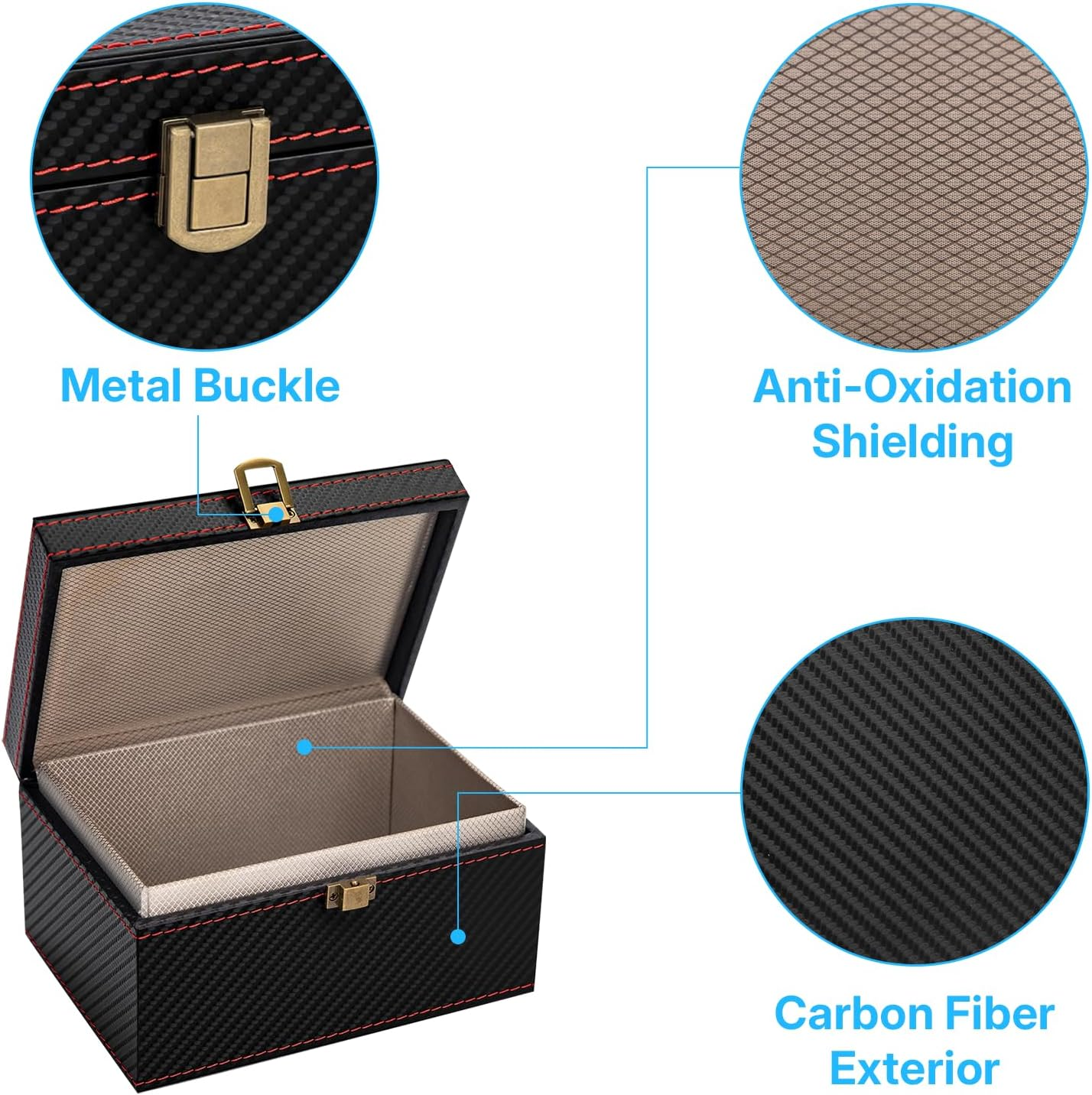 OWLKELA Faraday Box for Car Keys with 2 Signal Blocking Bags, Anti-Theft Blocking Pouch RFID Key Fob Protector Shielding Cage, 6.7&rdquo; X 4.7&rdquo; X 3.7&rdquo; (6-8 Keys Capacity) image number 2