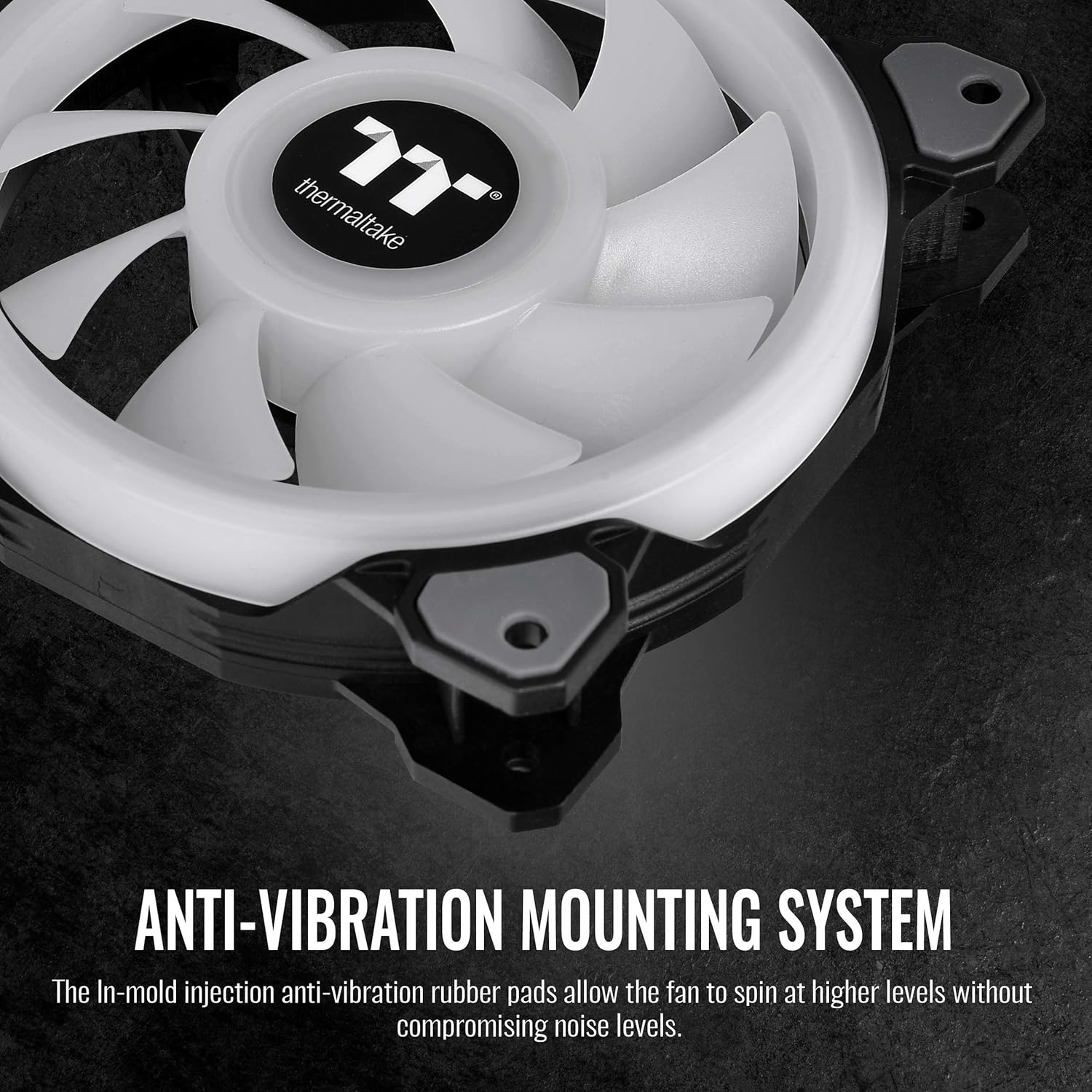 Thermaltake Riing Quad 120Mm 16.8 Million RGB (Alexa, Razer Chroma Sync-Able), 4 Light Rings 54 Addressable LED, 9 Blades Hydraulic Bearing Case/Rad Fan (NO Controller),1-Pack, CL-F088-PL12SW-C, Black image number 4