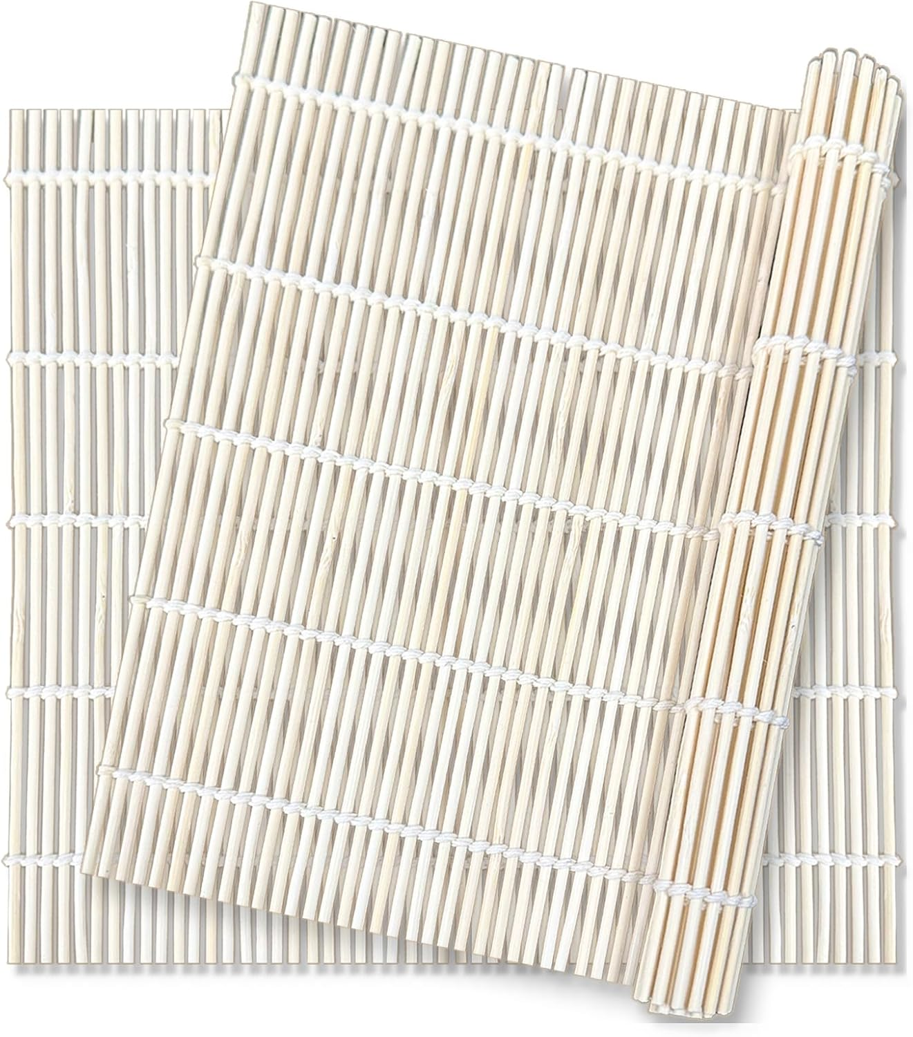 TEAONE Sushi Mats, 2 PCS Non Stick Bamboo Sushi Roller for Home Sushi Making (24 X 24Cm/9.44 X 9.44In) image number 5