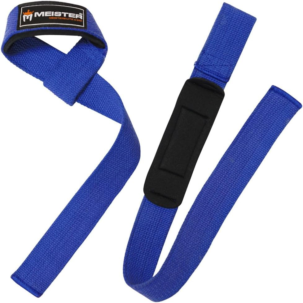 Meister Neoprene-Padded No-Slip Weight Lifting Straps for Grip (Pair)