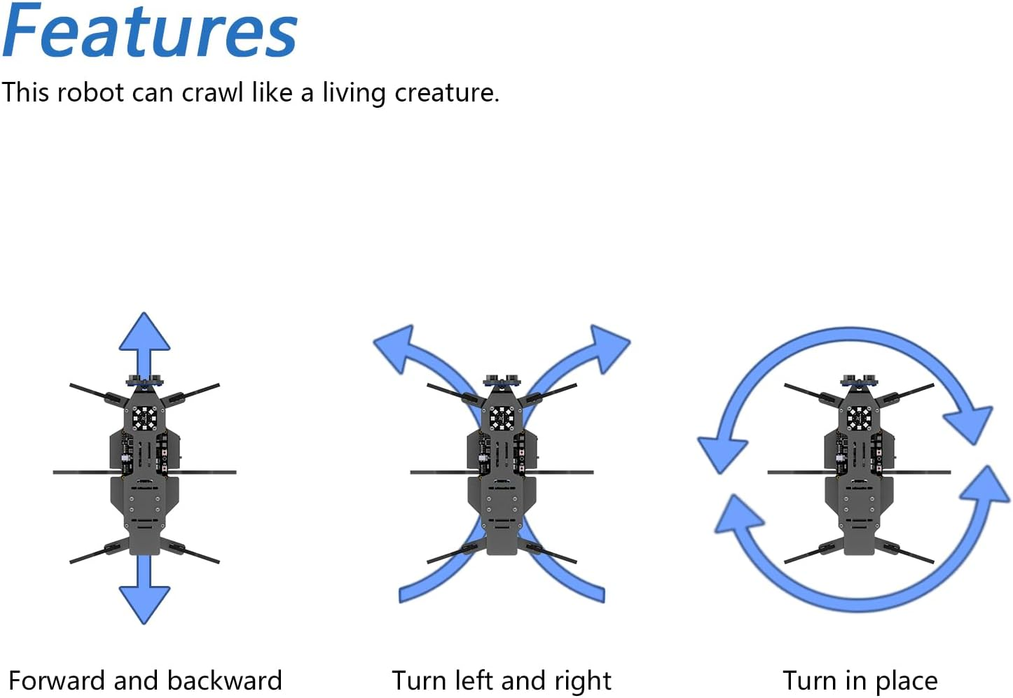 Freenove Robot Ant Kit (Compatible with Arduino IDE), Dot Matrix Expressions, Obstacle Avoidance, Wireless Control App, Ultrasonic Sensor Servo image number 3