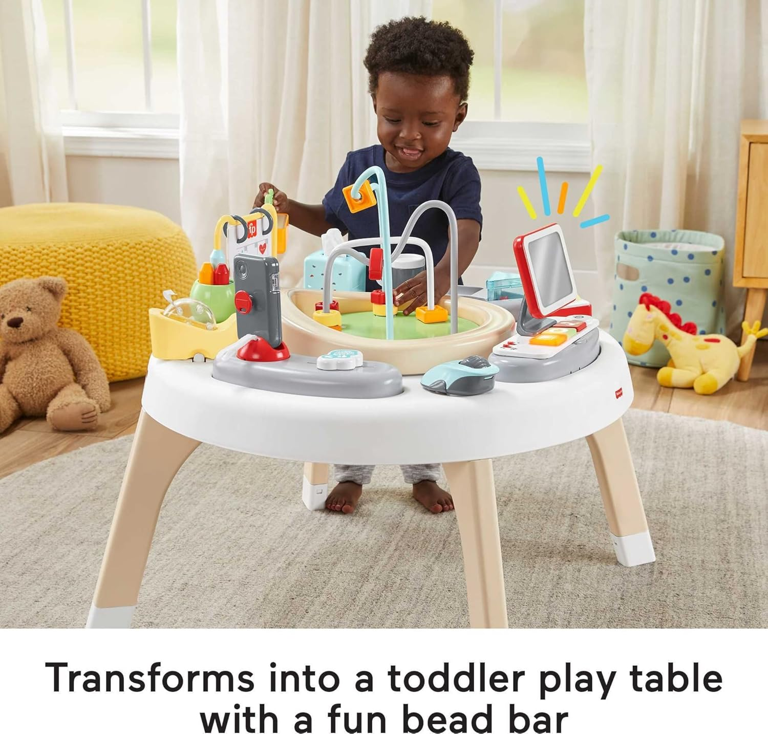 Fisher-Price 2-In-1 like a Boss Activity Center, Baby Entertainer and Play Table with Music Lights and Sounds for Infants and Toddlers, HBM26 image number 3