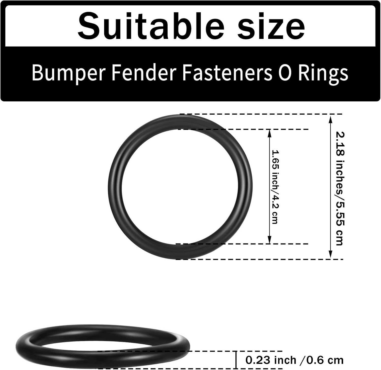 O Rings Black Bumper Fender Fasteners Washers Replacement Rubber Bands O Rings Bumper Quick Release Fasteners Washers for Car image number 2