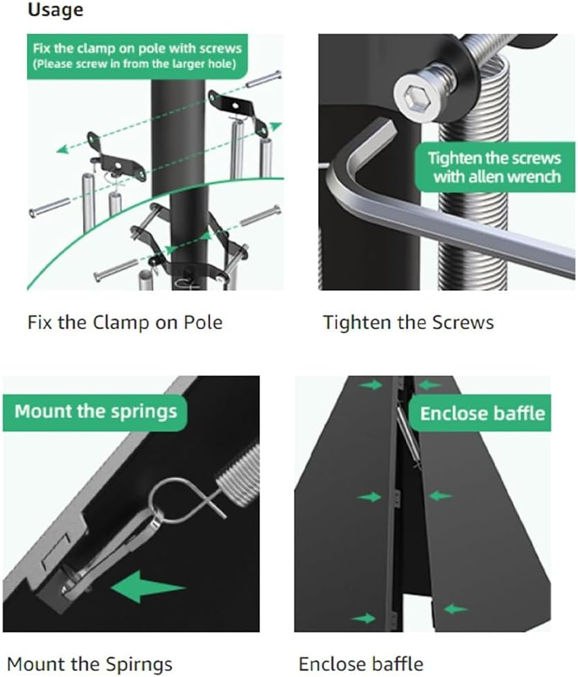 Upgraded Squirrel Baffle with Dual Defense, Squirrel Proof for Bird Feeder Pole Outside, Bird Food House Guard for Shepherd Hook,Reusable Smooth Surface Adjustable Sturdy outside Pole image number 1