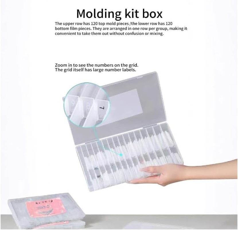 240PCS Sandwich Nail Form, Nail Forms for Gel Nails Extension, Professional Gel Nails Extension Forms Duals-Sided, Reusable Acrylic Molds Quick Building for Diys Art (Oval) - Trapezoidal image number 5