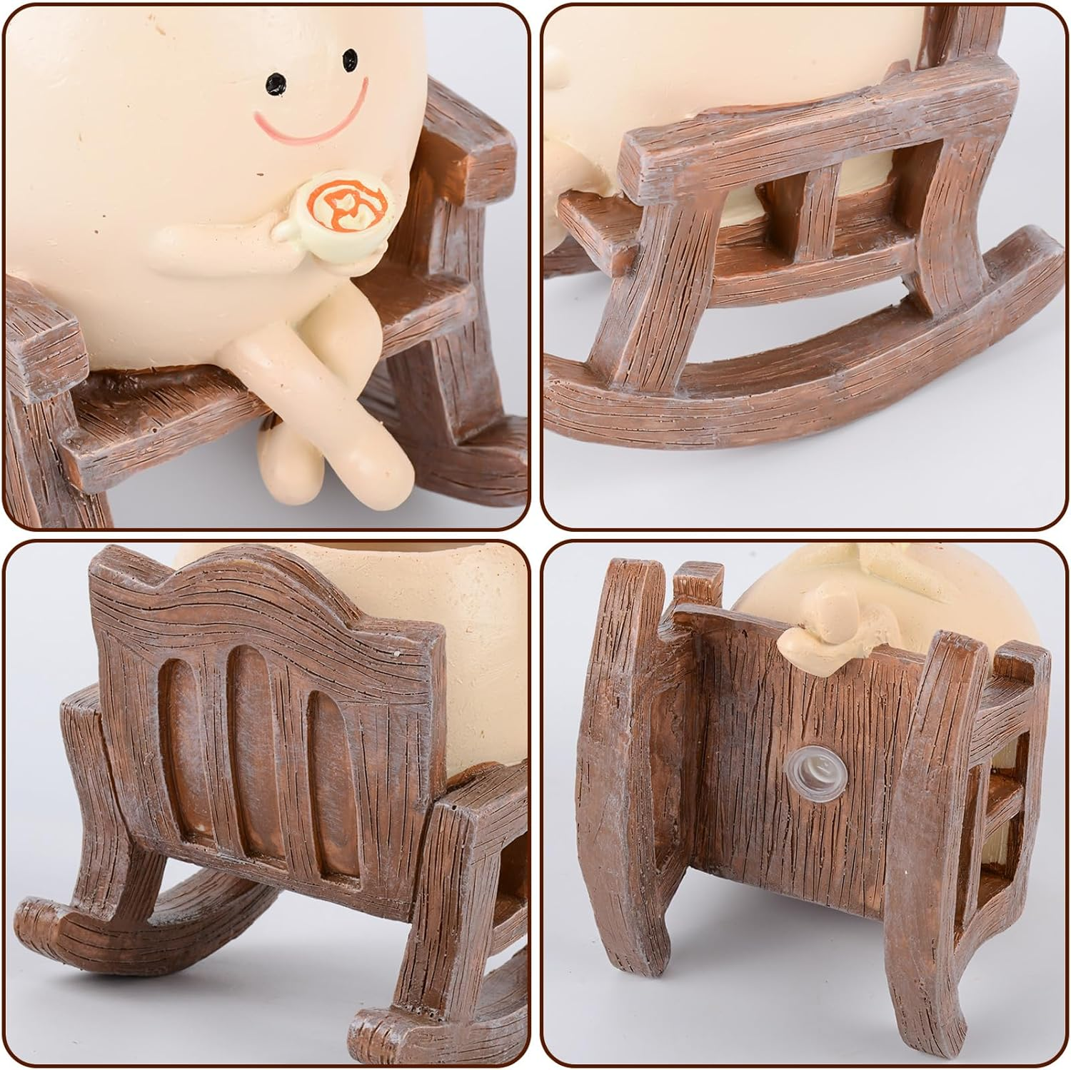 Smiley Flower Pot with Coffee and Sitting Rocking Chair Relax Indoor Outdoor Plant Pot for Succulent Plants for Friends Christmas with Drainage Holes Perfect for Plant Pots and Pot Plant image number 2