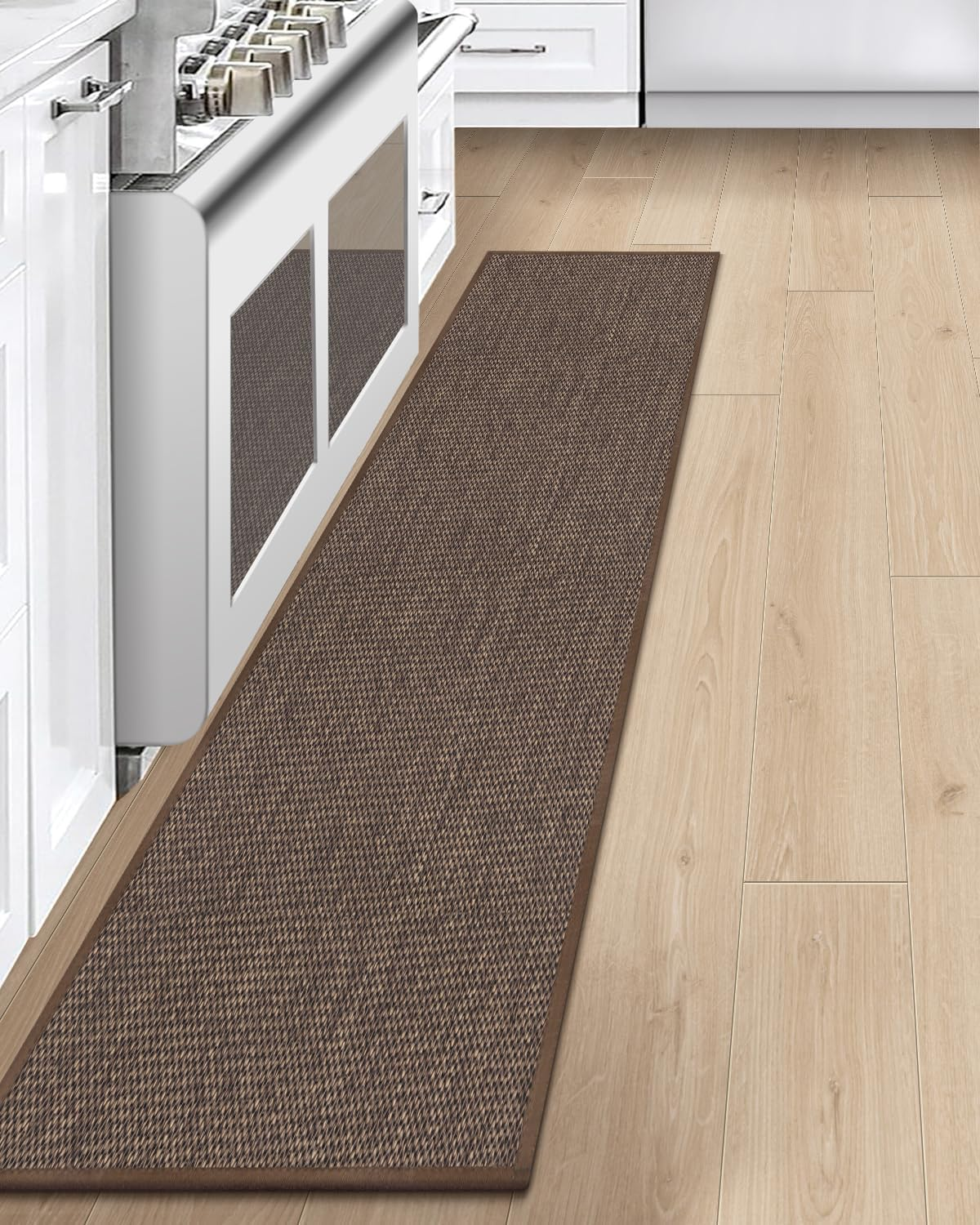LEKEEPGO Kitchen Mat 17"X29"+17"X59", Absorbent Kitchen Rugs and Mats, Kitchen Mats Non Slip Washable, Kitchen Floor Mat for Laundry, Hallway, Office, Grey