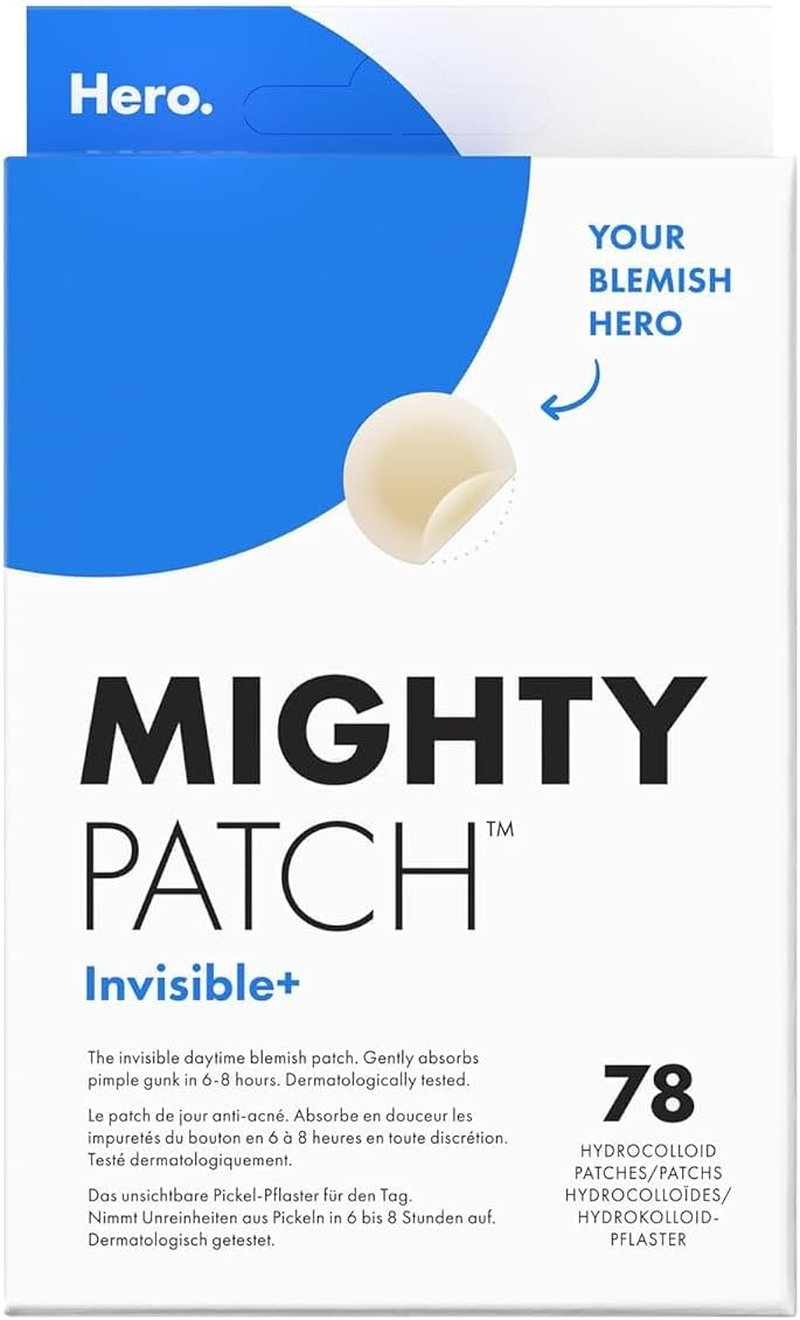 Hero Mighty Patch Invisible+ Pimple Patches by Hero Cosmetics Clear Hydrocolloid Patches for Acne Treatment (78 Pack) image number 1