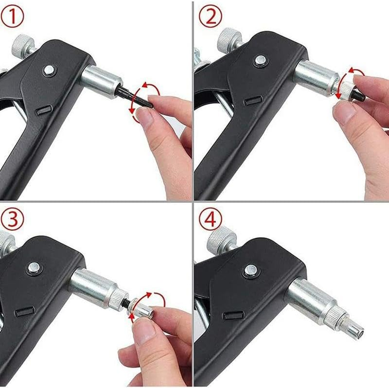Tootoo 107X Riveter Nut Nutsert Tool Rivnut Gun Wrench Nuts Riveting Kit Mandrels M3-M8 image number 1