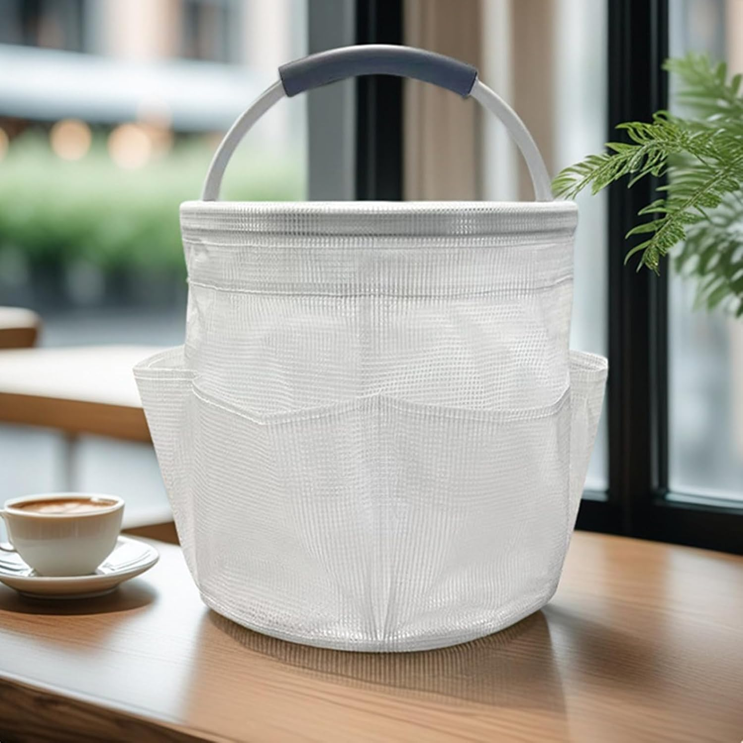 Nybhyjka Cleaning Caddy with Handle - Folding Toiletry Organizer Basket with Handle | Large Capacity Outdoor Activity Carrying Bin for Bathroom Dorm Room Swimming Beach image number 1