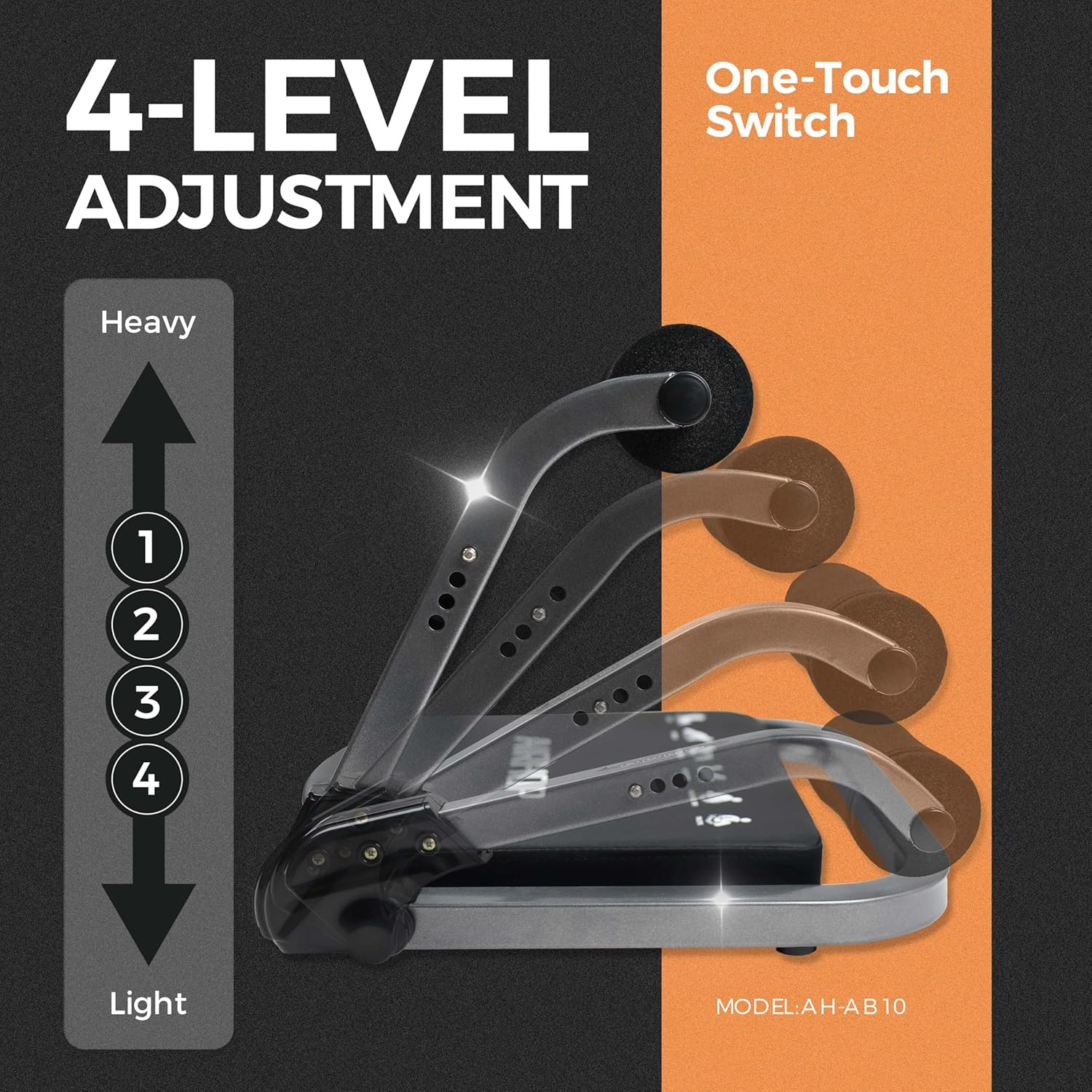 AIRHOP Ab Machine, Sit up Exercise Equipment for Ab Workout, Abdominal Exercise Equipment with 3 Adjustable Resistance and Automatic Rebound, Adjustable Ab Trainer Machine for Home Gym image number 3