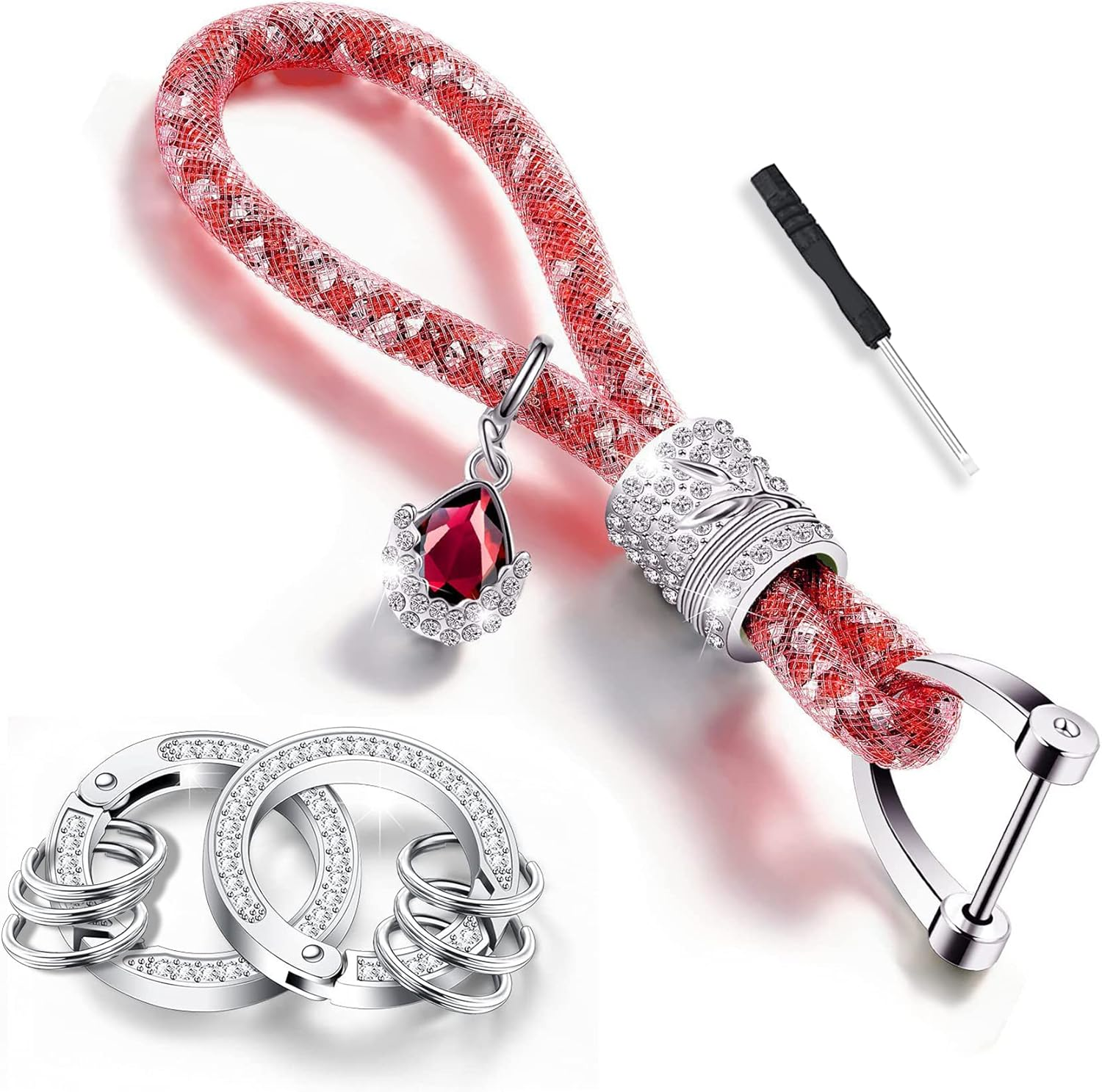 Crystal Car Key Chain for Women, Keychain Accessories with Bling Rhinestones, Keychain Accessories Car Key Decorations