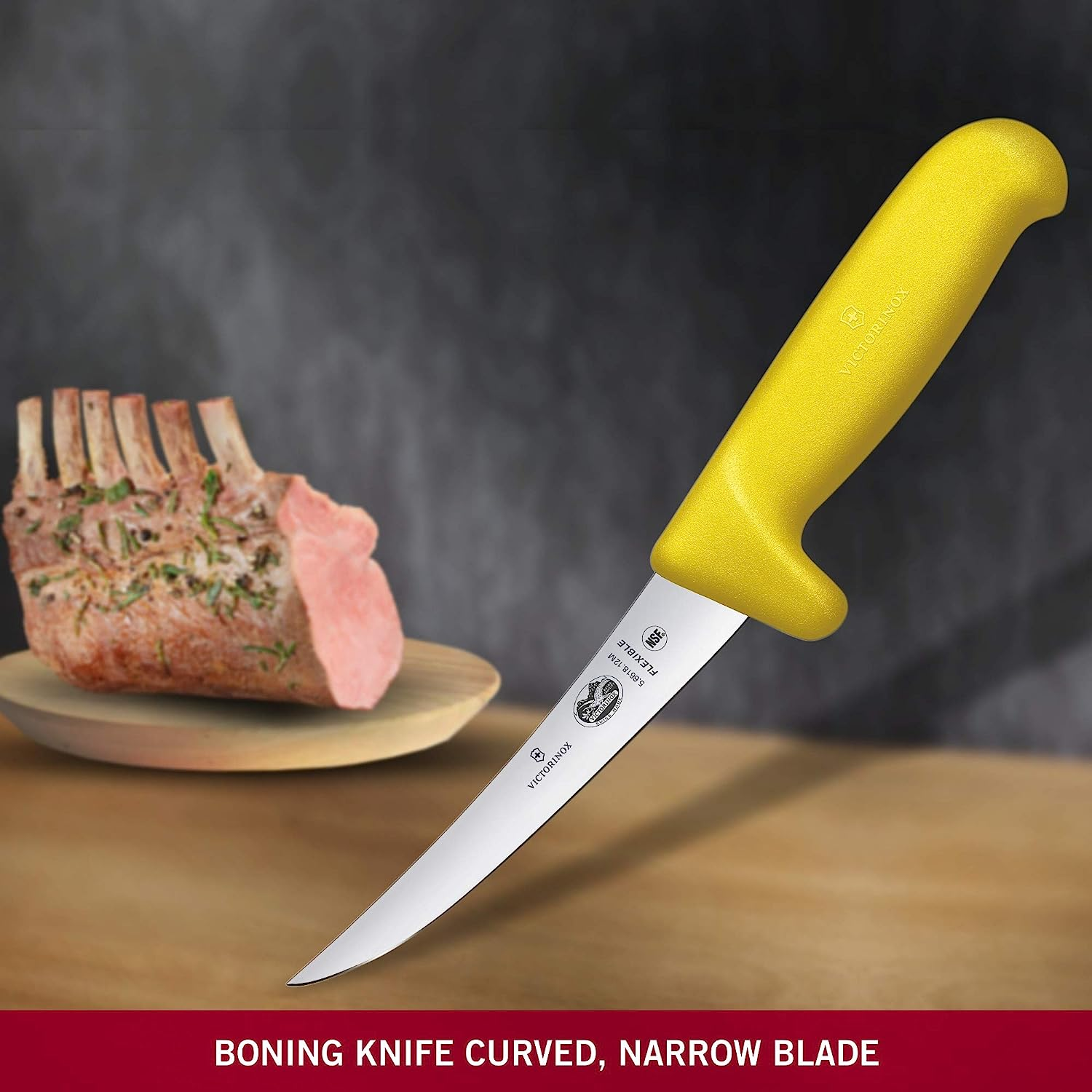 Victorinox Fibrox Curved Flexible Narrow Blade Boning Knife, Yellow, 5.6618.12 image number 4