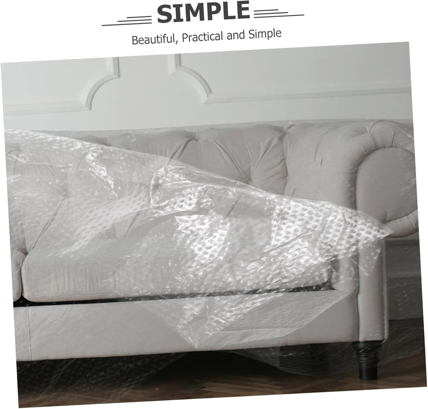 OSALADI 3 Rolls Paint Protection Film Plastic Sheeting Adhesive Masking Tape, Dustproof Protective Cover for Furniture, Walls, Cars, and Renovation Use, 30Cm 40Cm 55Cm Each Roll image number 6