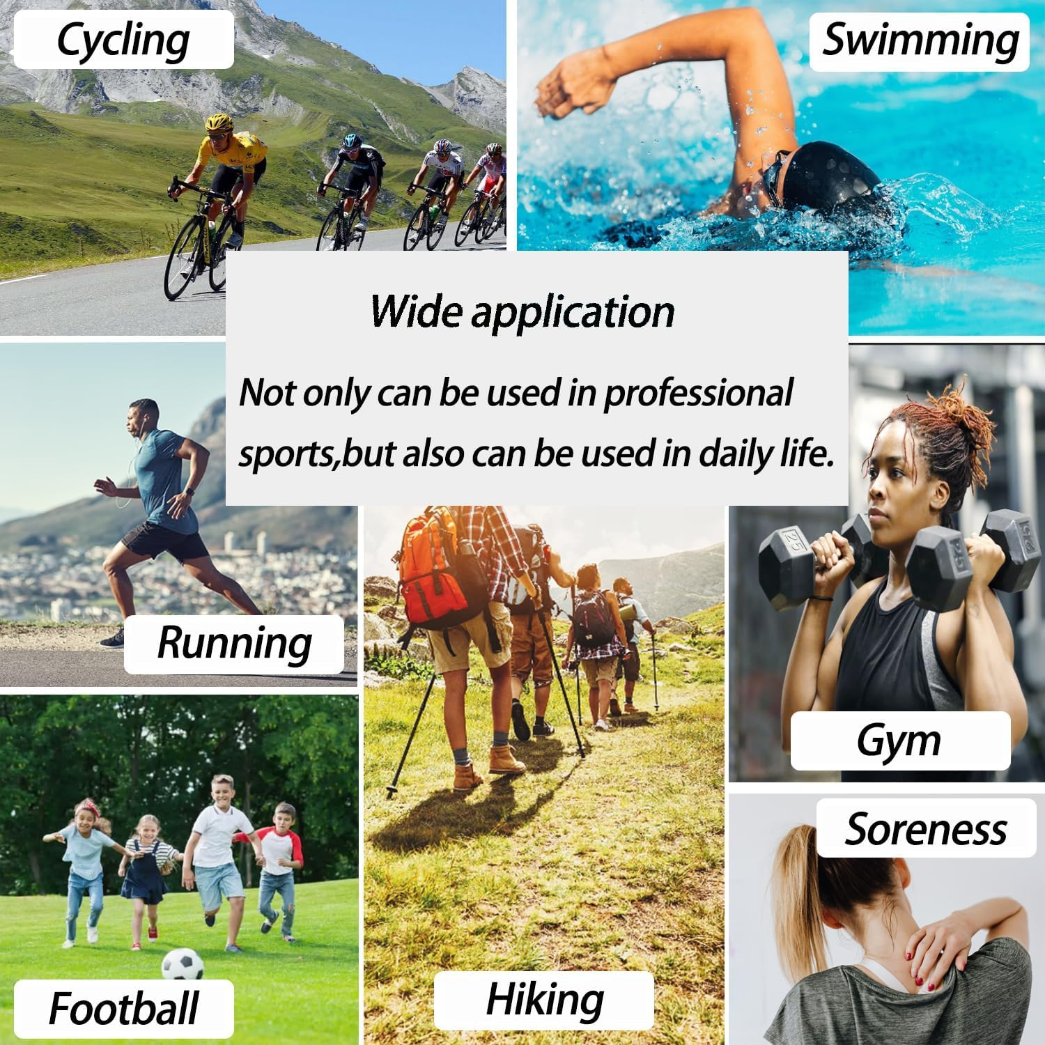 6 Packs Athletic Waterproof Kinesiology Tape 5CM&times;5M, Unisexs Sports Tape Strapping, Elastic Muscle Support Tape for Exercise Sports Muscles Joints Knees Shoulders, Injury Recovery image number 6