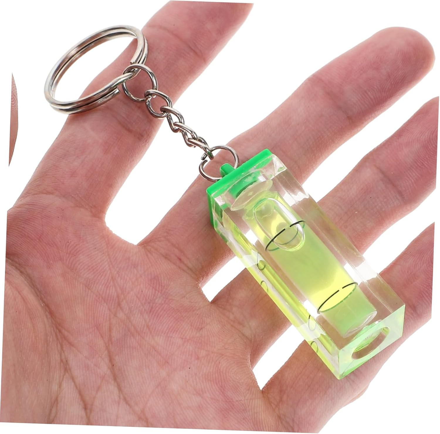 SHINEOFI Mini Bubble Level Keychain for Men Portable Pocket Spirit Level Tool with Key Ring Compact for Car Keys and Wallet Accessories Outdoor and Everyday Use Random Color image number 4