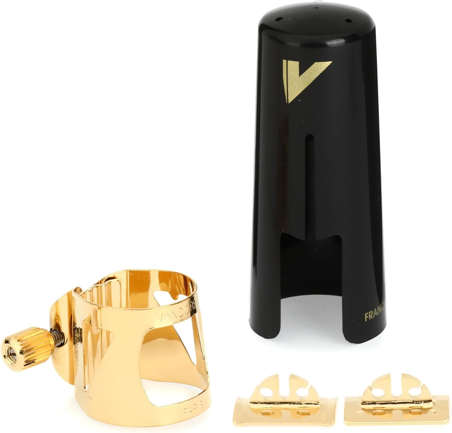 Vandoren Optimum Ligature and Plastic Cap for Alto Saxophone Gilded, Golden