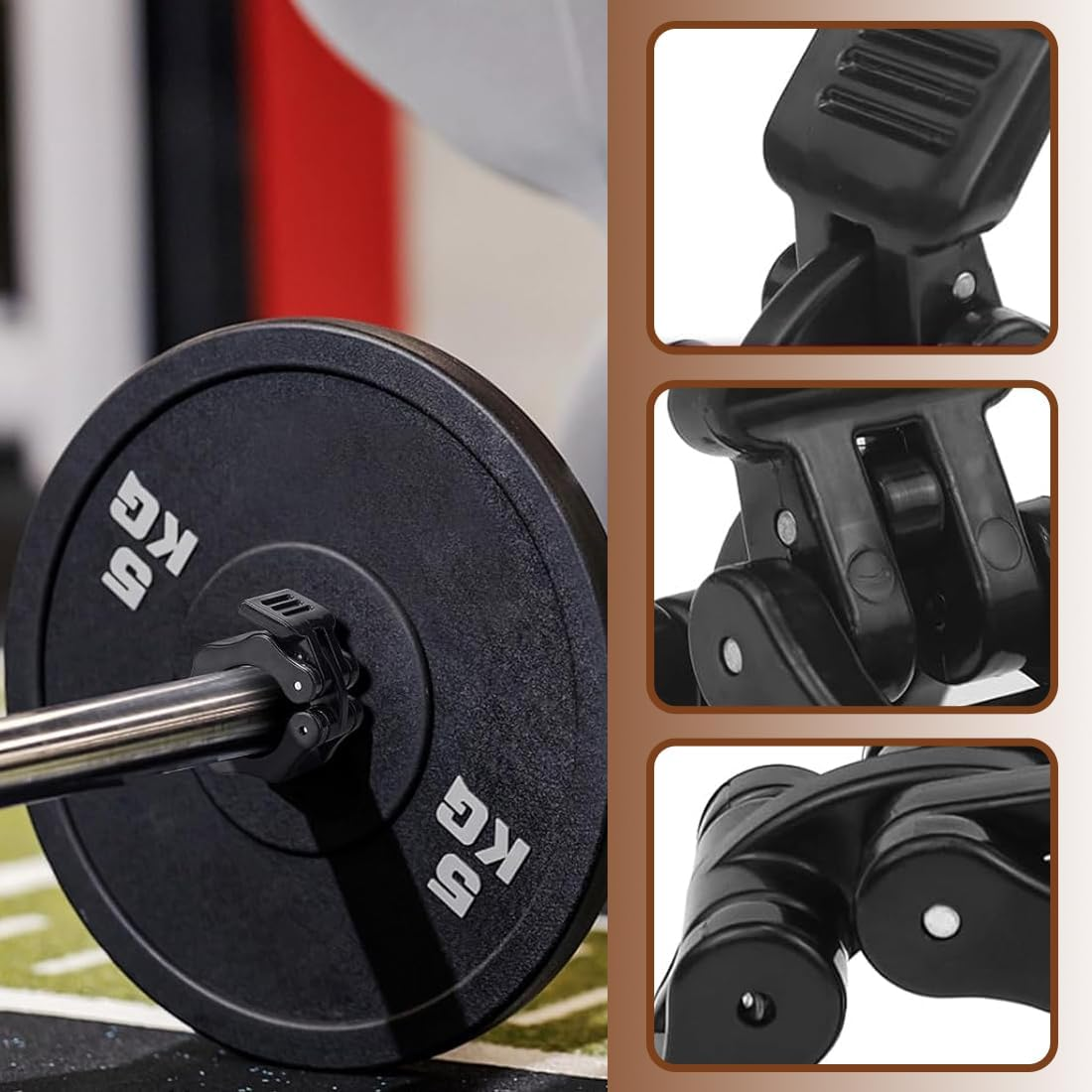 CATOR Pack of 4 Barbell Clasps, 30 Mm Dumbbell Bars Fastener Dumbbell Quick Release Barbell Clamp Barbell Clamps, for Workout, Weightlifting, Training, Fitness Accessories image number 1