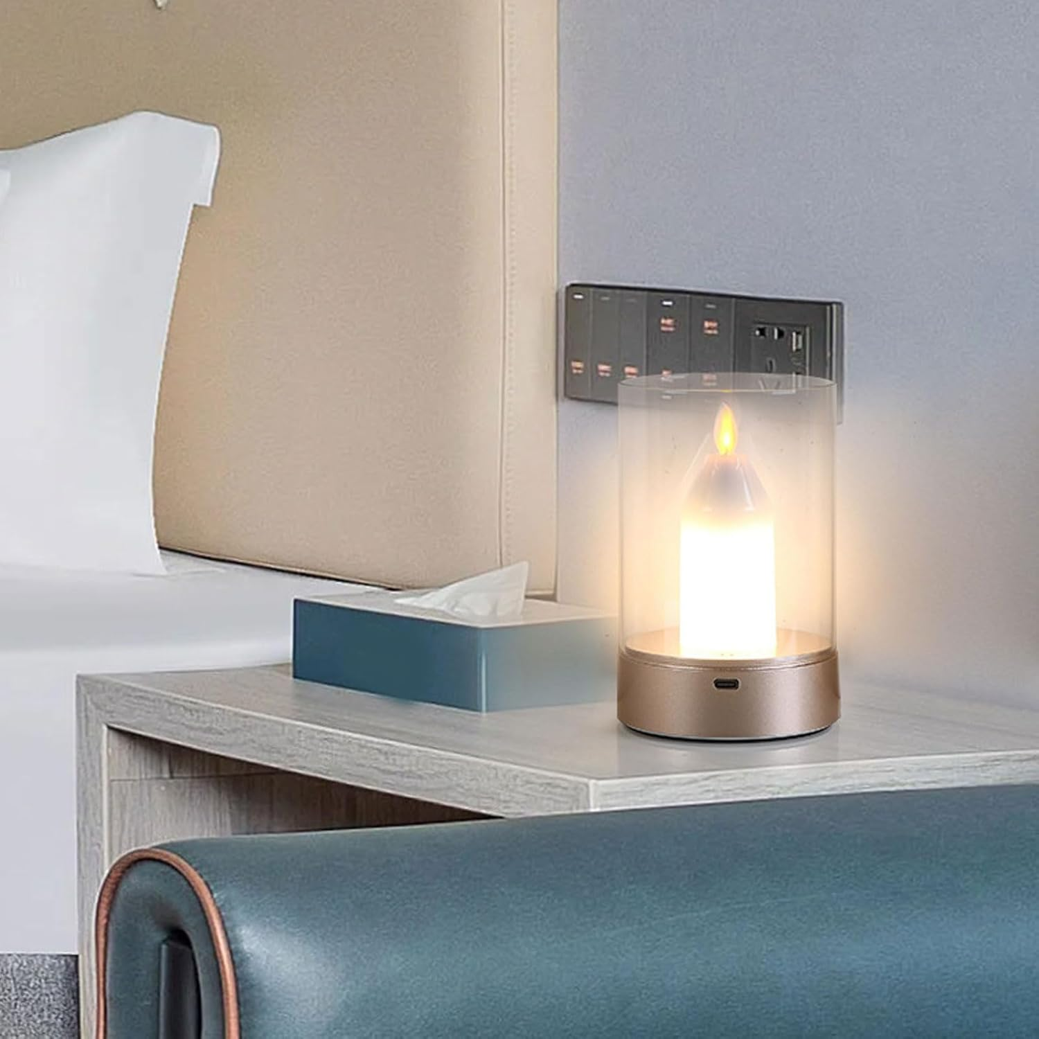 Sorandy Flameless LED Light Candle with Motion Sensor Gesture Control Rechargeable Battery Operated LED Candle Night Light Candlesticks for Home Decor Halloween Christmas Party image number 2