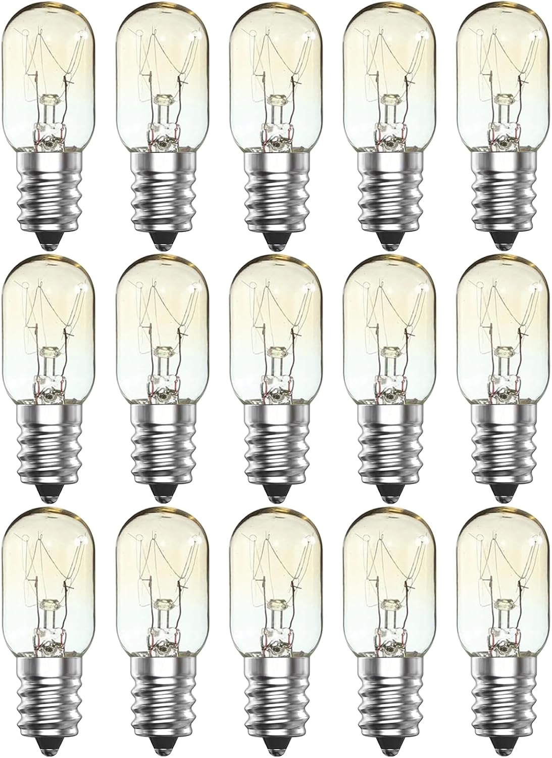 15 Pack Salt Lamp Bulb, Small Screw E14 20W Bulb <300&deg;C Dimmable Incandescent Bulbs Pygmy Bulb for Oven Light Bulb, Himalayan Salt Lamp Light Bulbs, Lava Lamp image number 6