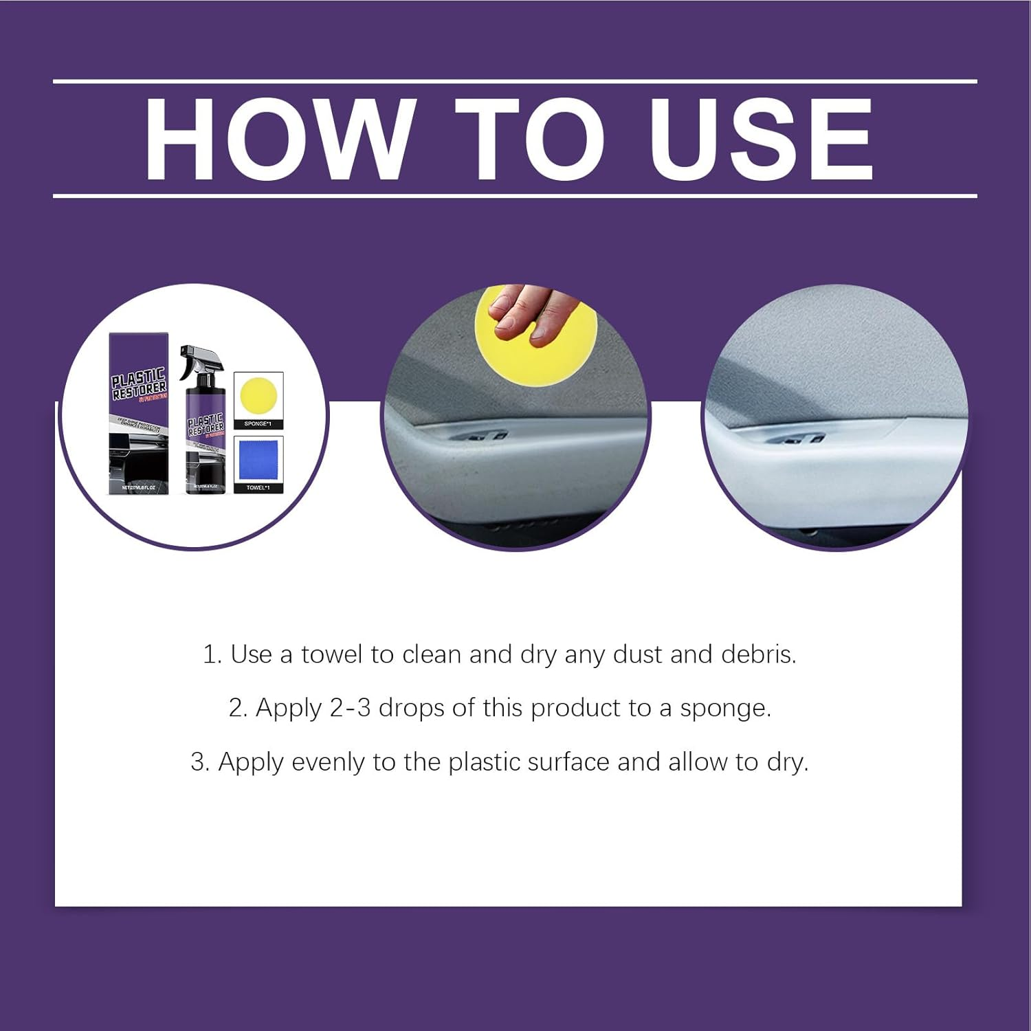 Car Polish - 237Ml Polish Accessories for Interior Renovation, Vehicle Care Supplies with Gloss Finish Scratch Cover Features, Detailing Kit for Dashboard Refurbishment Restoration image number 3