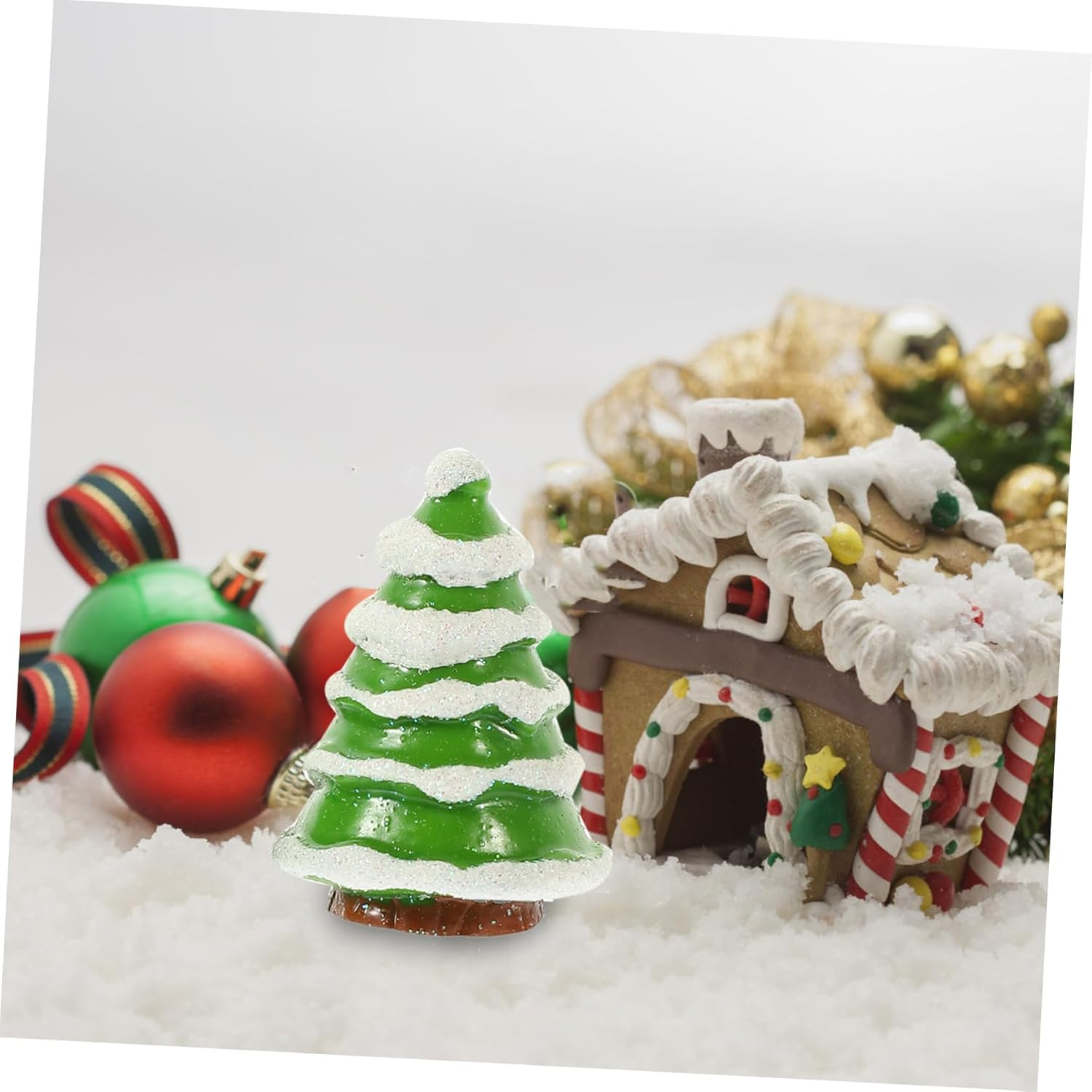 Garneck 12Pcs Mini Christmas Tree Decoration Artificial Holiday Trees for Festive Scene Decor Includes Snowman and Santa Figurines for Home Office and Car image number 1