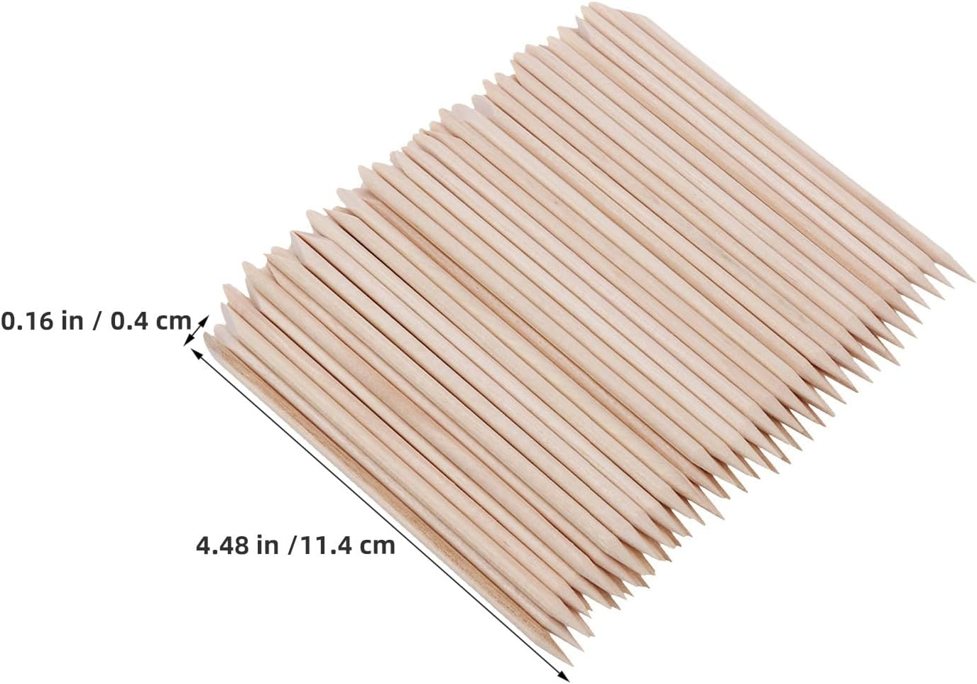 CIYODO 600PCS Bamboo Nail Manicure Sticks: Sticks for Cuticle Remover Nail Art Dotting - Length 11.4Cm - Double Tip for Pushing Removing Cuticle and Applying Decorations image number 1