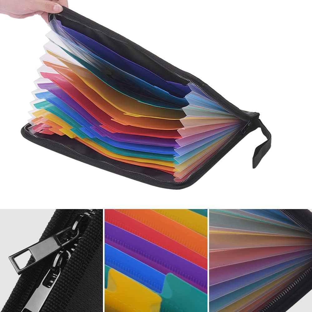 Fireproof Waterproof Safe Document Bags A4 Size Expandable File Folder Zippers 12 Pockets Accordian File Organizer for Cash Passport Photos Jewelry Legal Document Files Office Supplies ALKOY
