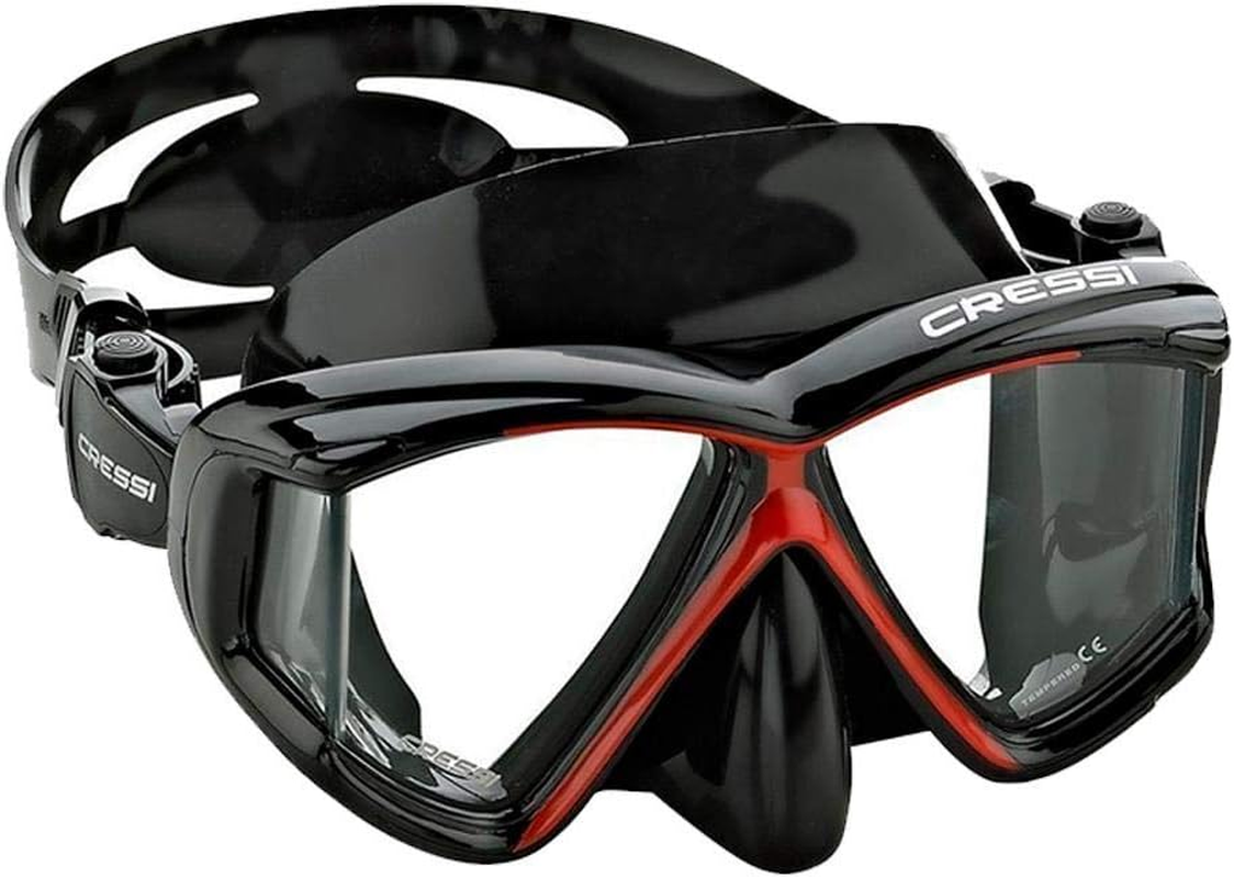 Cressi Panoramic Wide View Mask & Dry Snorkel Kit for Snorkeling, Scuba Diving - Pano 4 & Supernova Dry: Designed in Italy