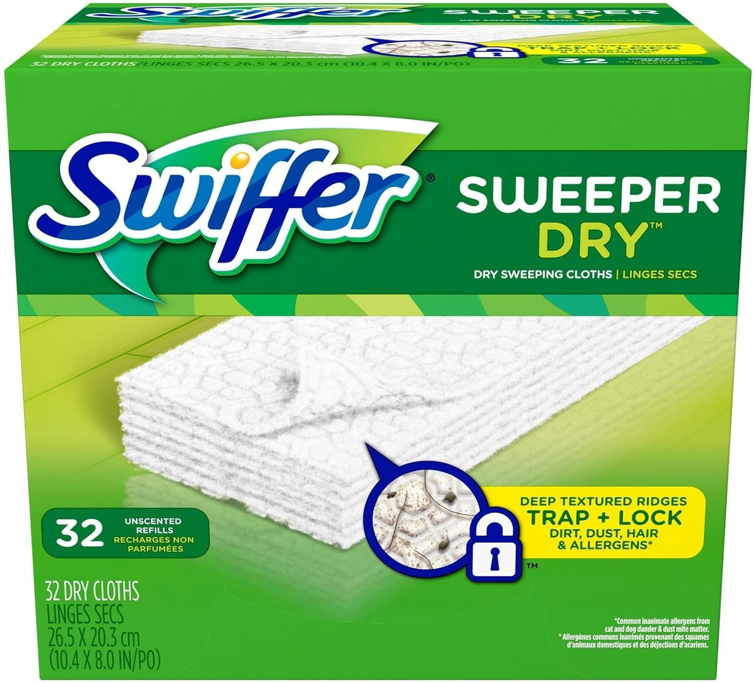 Swiffer Sweeper Dry Sweeping Cloths, Refills, Unscented, 32 Ct. image number 2