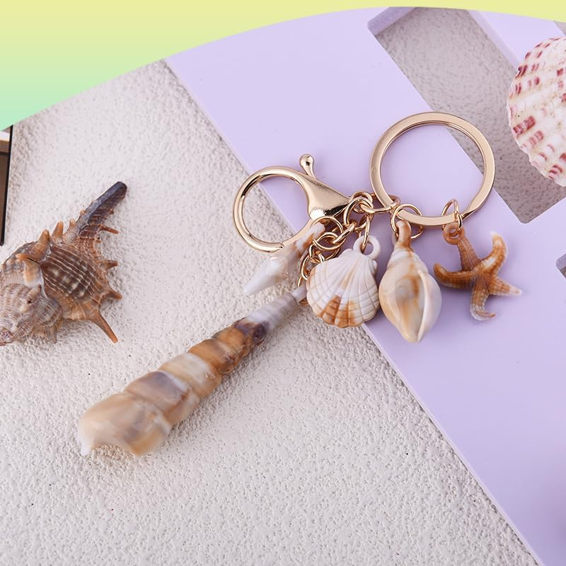 Seashell Purse Charms for Tote Bags Beach Accessories for Backpack Purse Girls Women Beach Themed Gift Keychain Seashell image number 3
