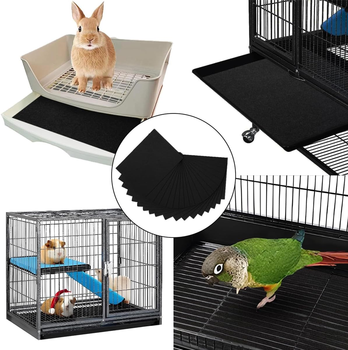 AIMALL 30PCS Disposable Bird Cage Liners, 18X20 Inch Large Size, Cuttable Absorbent Parrot Cage Liners, Eco-Friendly Paper for Birdcage Trays, Excellent Liquid Absorption, Suitable for Various Bird Sp image number 2