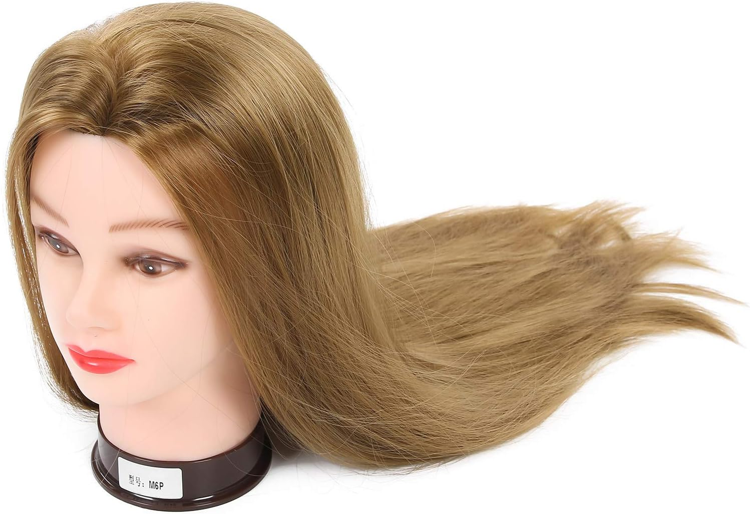 Domary Mannequin Head Practice Manikin Cosmetology Doll Hairstyling Training Head with Hair