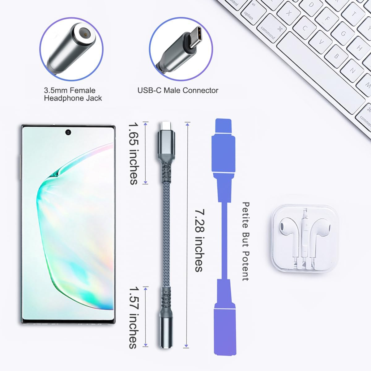 Basesailor for Iphone 16 15 Headphone Aux Adapter,Usb C to 3.5Mm Audio Converter,Type C to Jack for Apple 15 Pro Max Plus,Ipad 10 10Th,Air 4Th 5 5Th Mini 6 6Th 7 7Th Generation,Galaxy,Google Pixel - Grey image number 3