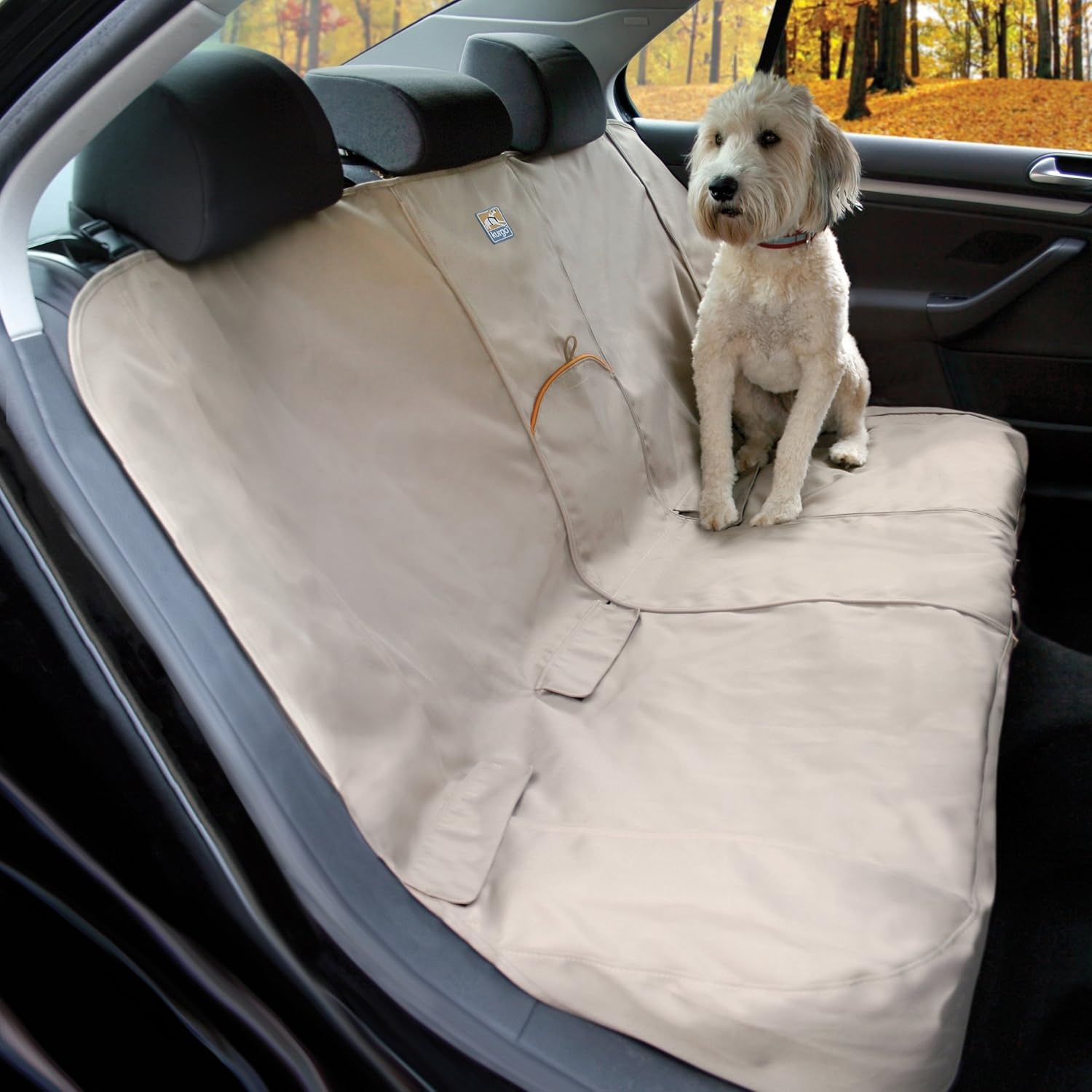 Kurgo Rover Bench Dog Seat Cover, Car Bench Seat Covers for Pets, Dog Back Seat Cover Protector, Water Resistant, Contains Seat Anchors, Scratch Proof, 140 Cm Wide - Grey Charcoal