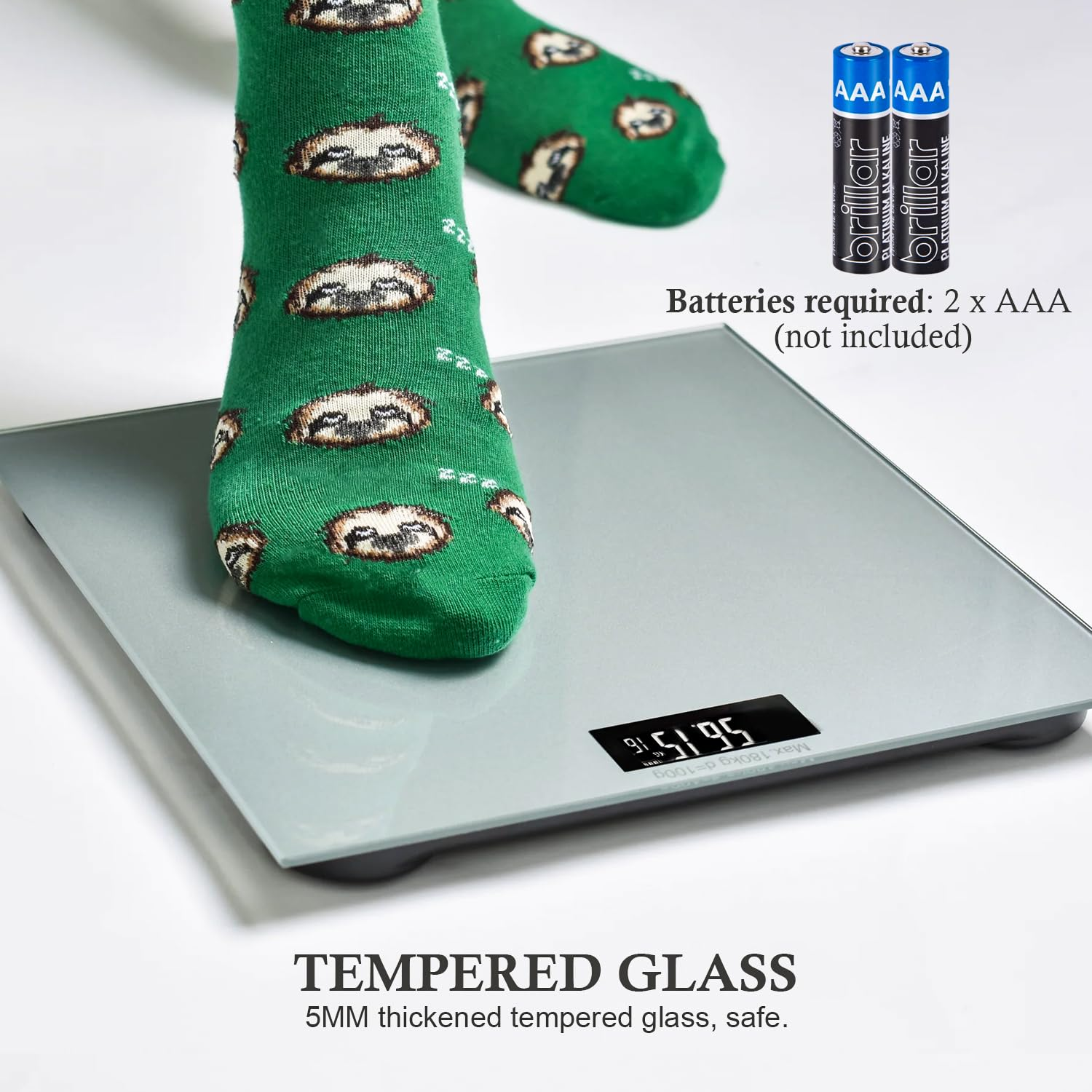 Clevinger Digital Bathroom Scale for Body Weight, Smart Scale Step-On Technology, Easy Read LCD, Weight Scale 180Kg, Digital Home Scale, Highly Accurate Body Weight Scale (White-Lcd Display) image number 4