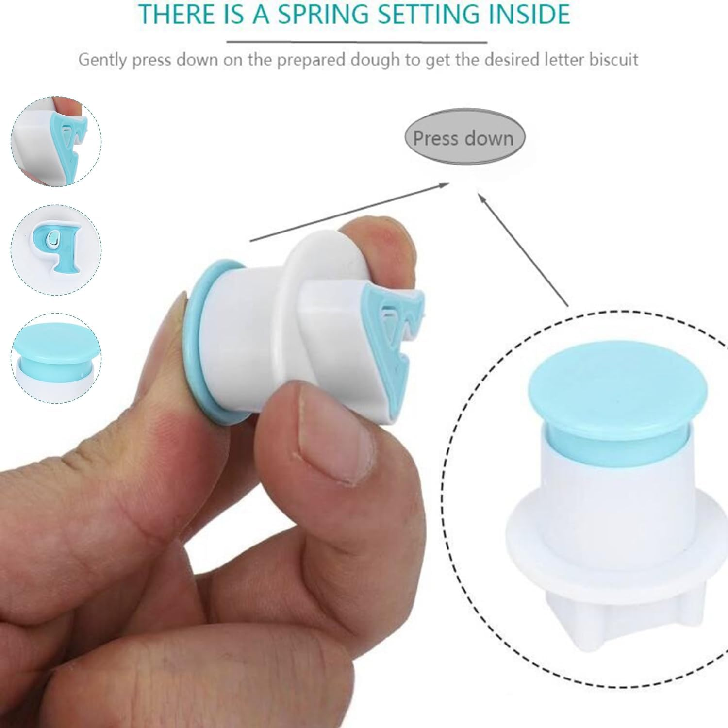 Hysgscwd 26 Alphabet Fondant Cake Mold, Cake Biscuit Mold, Plastic Letter Mold, Cookie Stamp Impress, Embosser Cutter, Letter Icing Cake Cutter Mould, Uppercase Letter Shape DIY Biscuit Letter Cutters image number 5