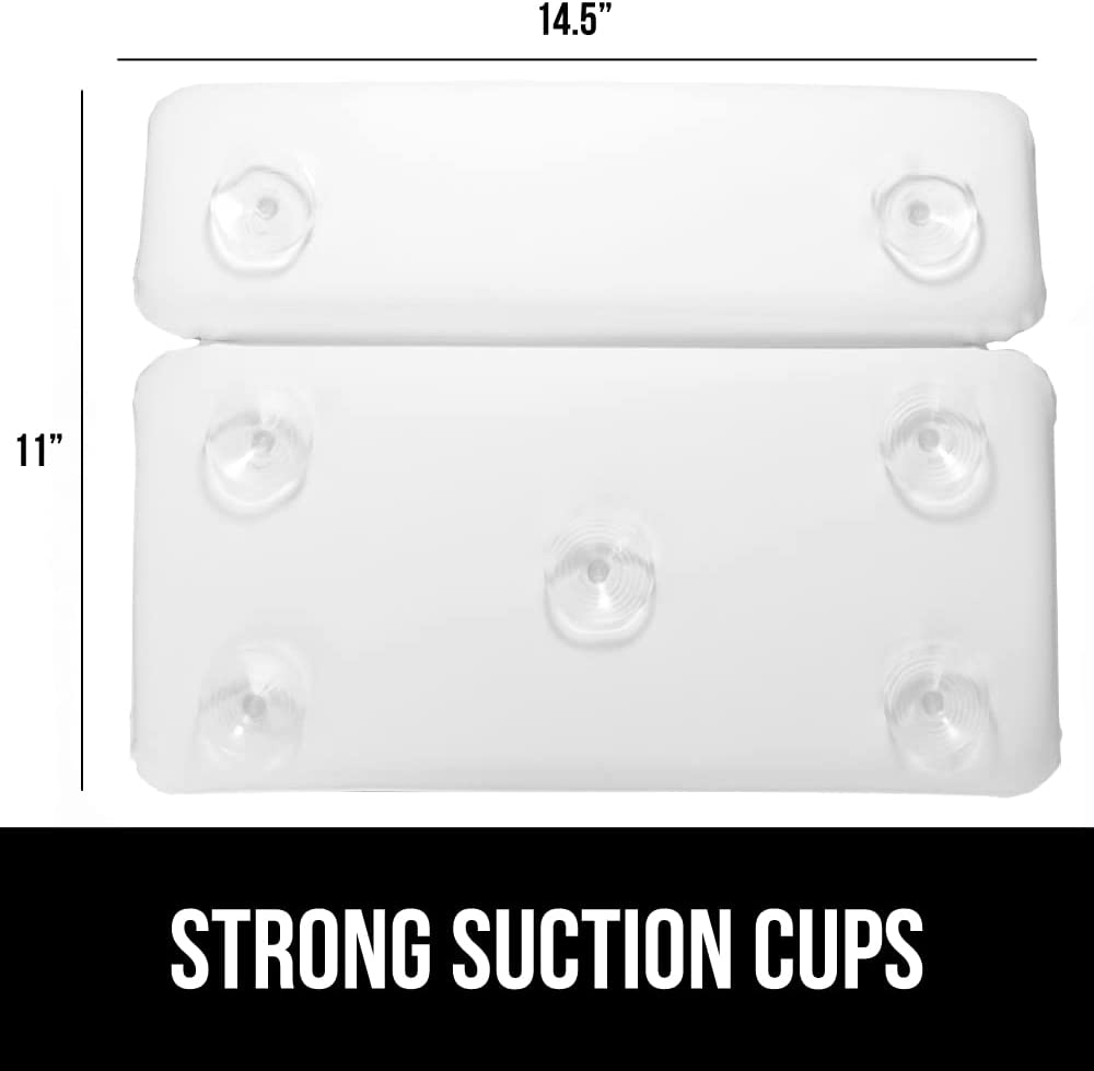 GORILLA GRIP Original Spa Bath Pillow Features Powerful Gripping Technology, Comfortable, Soft & Large (14.5" X 11") Luxury 2-Panel Design for Shoulder & Neck Support, Great for Hot Tub, Jacuzzi, Spas image number 2