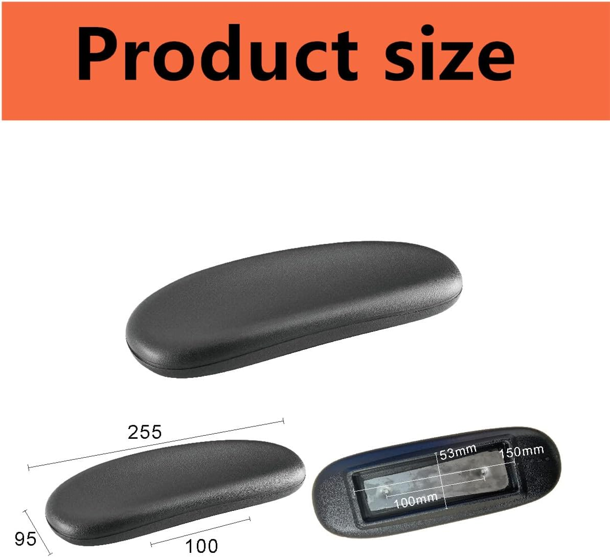 1 Pair Office Chair Armrest Replacement Pads, Universal Office Chair Arm Pads,10Inch, with Screws and Wrench （Black ） image number 5